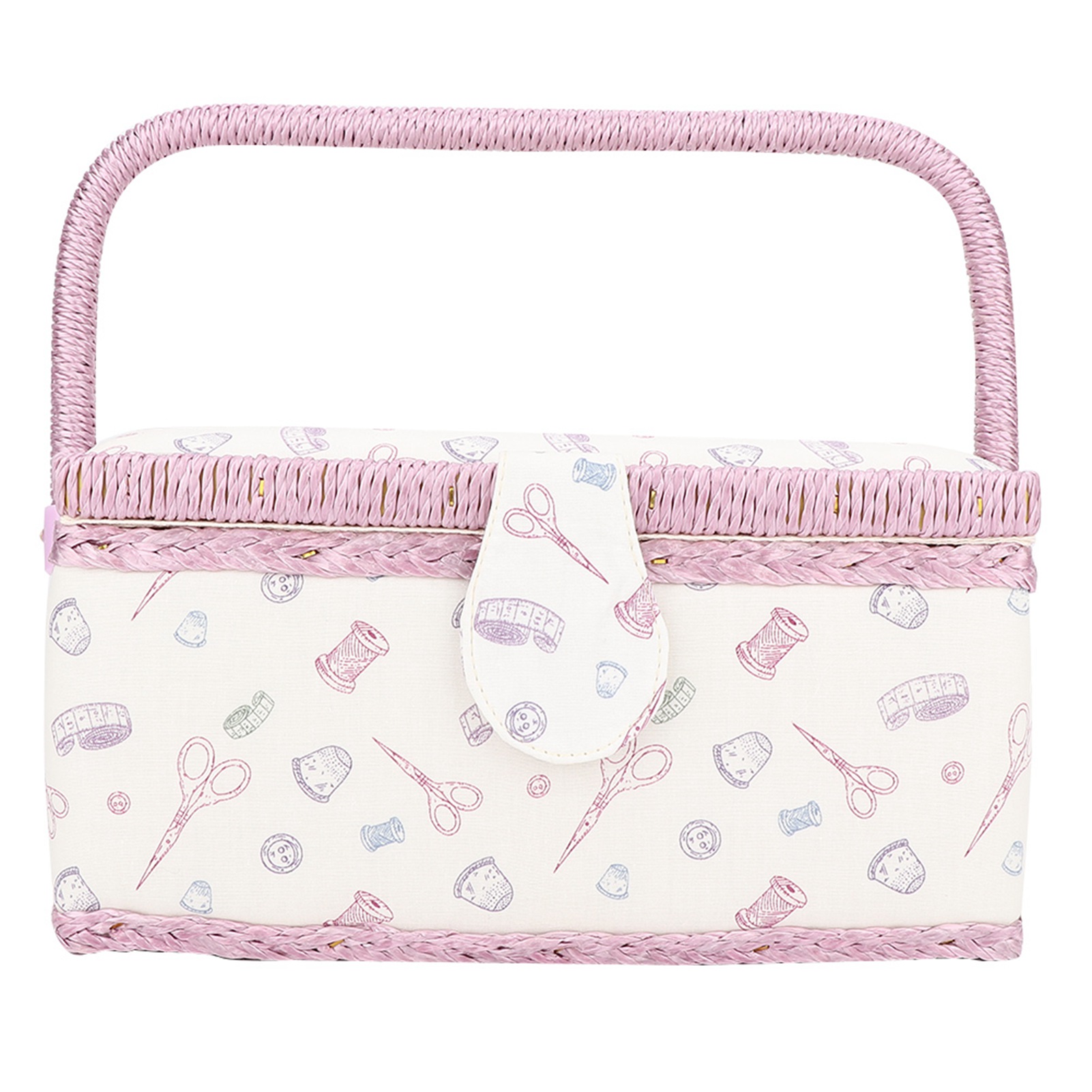 Description Picture 2 of itemVintage Sewing Basket Household Fabric Craft Thread Needle Storage Box Organizer Sewing Storage Box