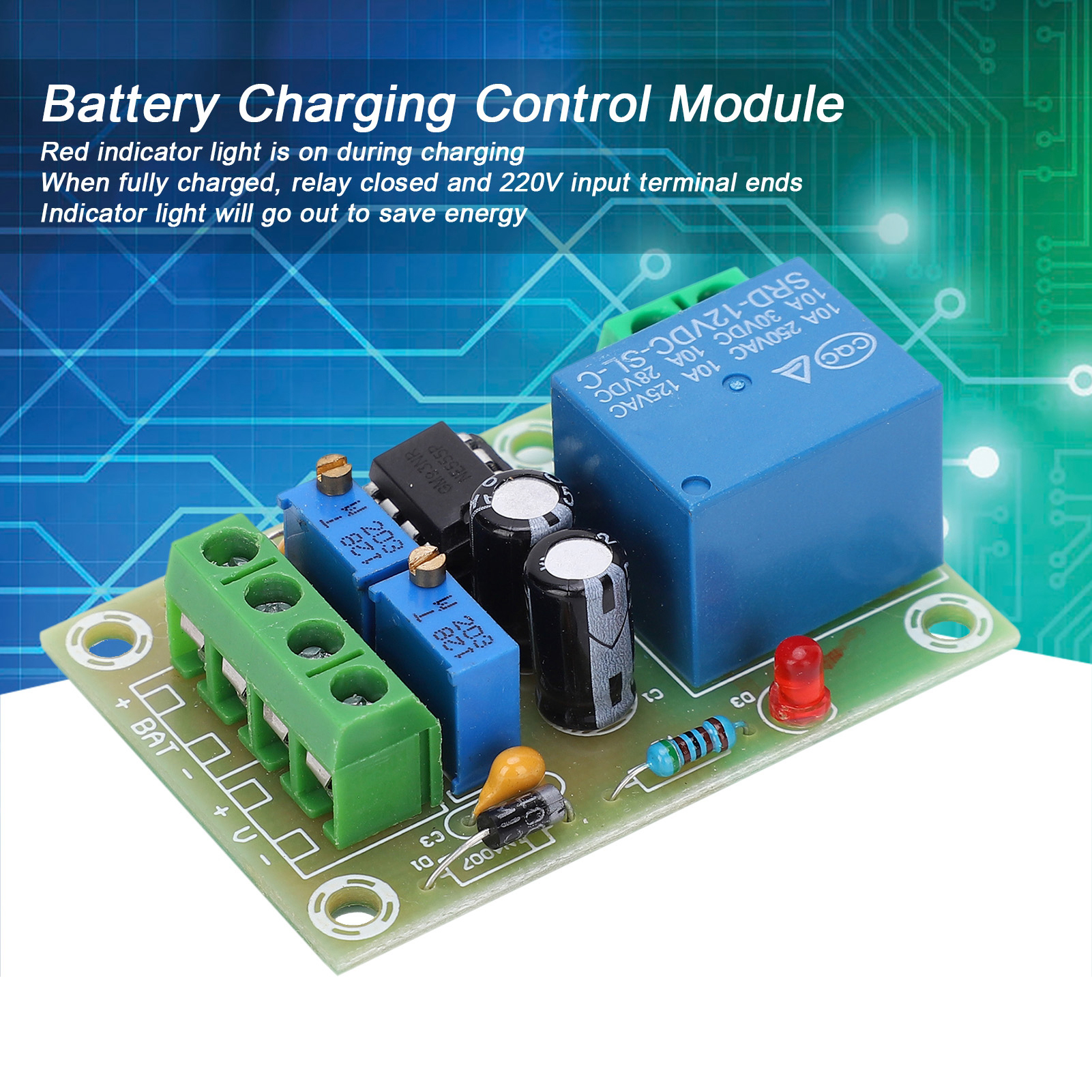 Description Picture 4 of itemBattery Charging Control Module with Stable Structure 12V Power Supply Board Overcharge Prevention Panel Electronic Component