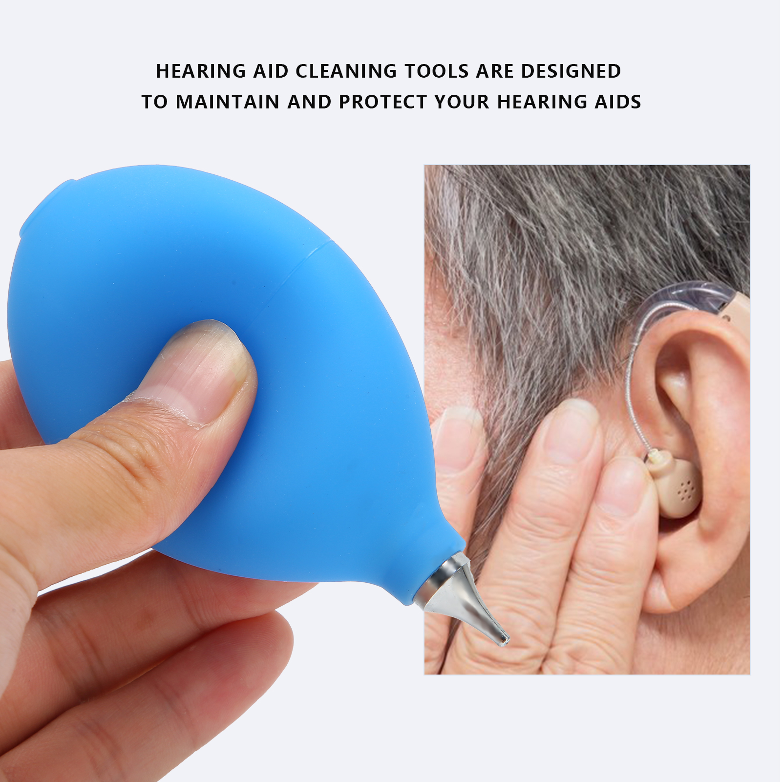 Description Picture 5 of itemHearing Aids Air Blower Dust Cleaner Silicone Maintenance Cleaning Ball Pump Duster Ear Tool Cleaning Health Cares