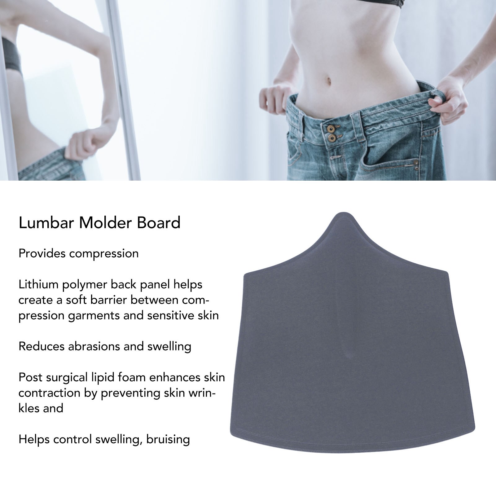 Tablero moldeador Lumbar de espuma Lipo, compresión poscirugía