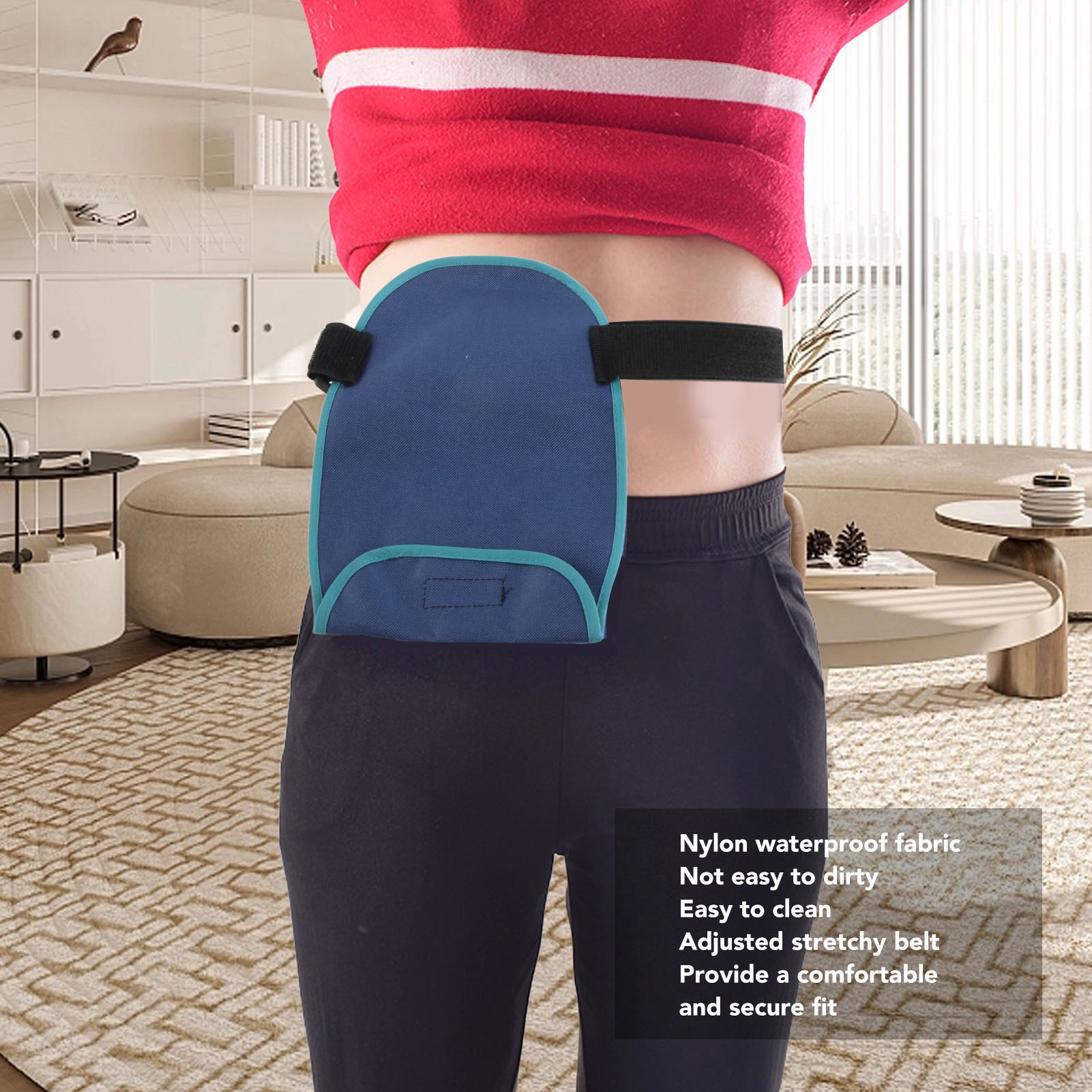 Description Picture 2 of itemCover Colostomy Bag Portable Waist Ostomy Pouch Washable Adjusted Belt Stretchy for Stomy