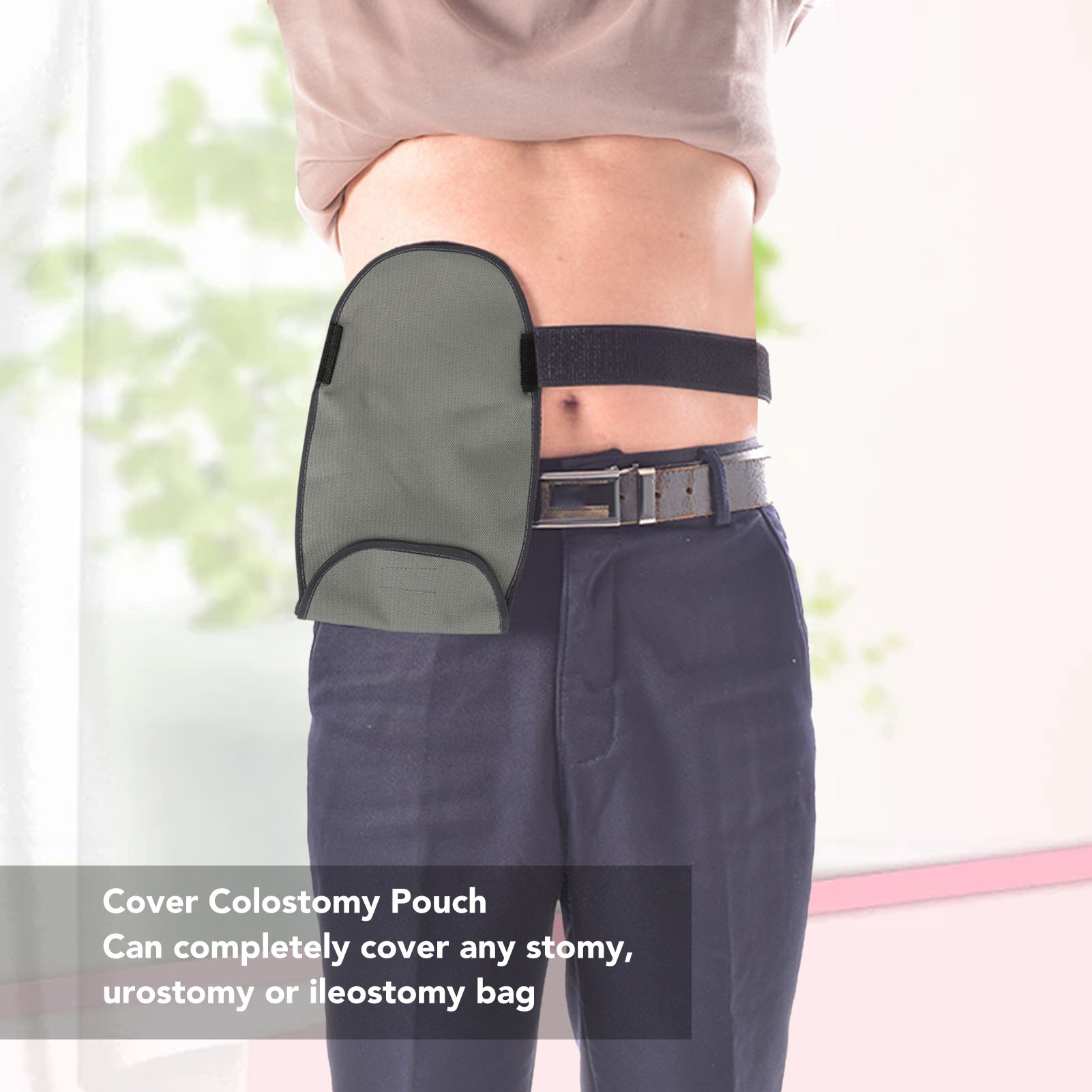 Description Picture 3 of itemCover Colostomy Bag Portable Waist Ostomy Pouch Washable Adjusted Belt Stretchy for Stomy