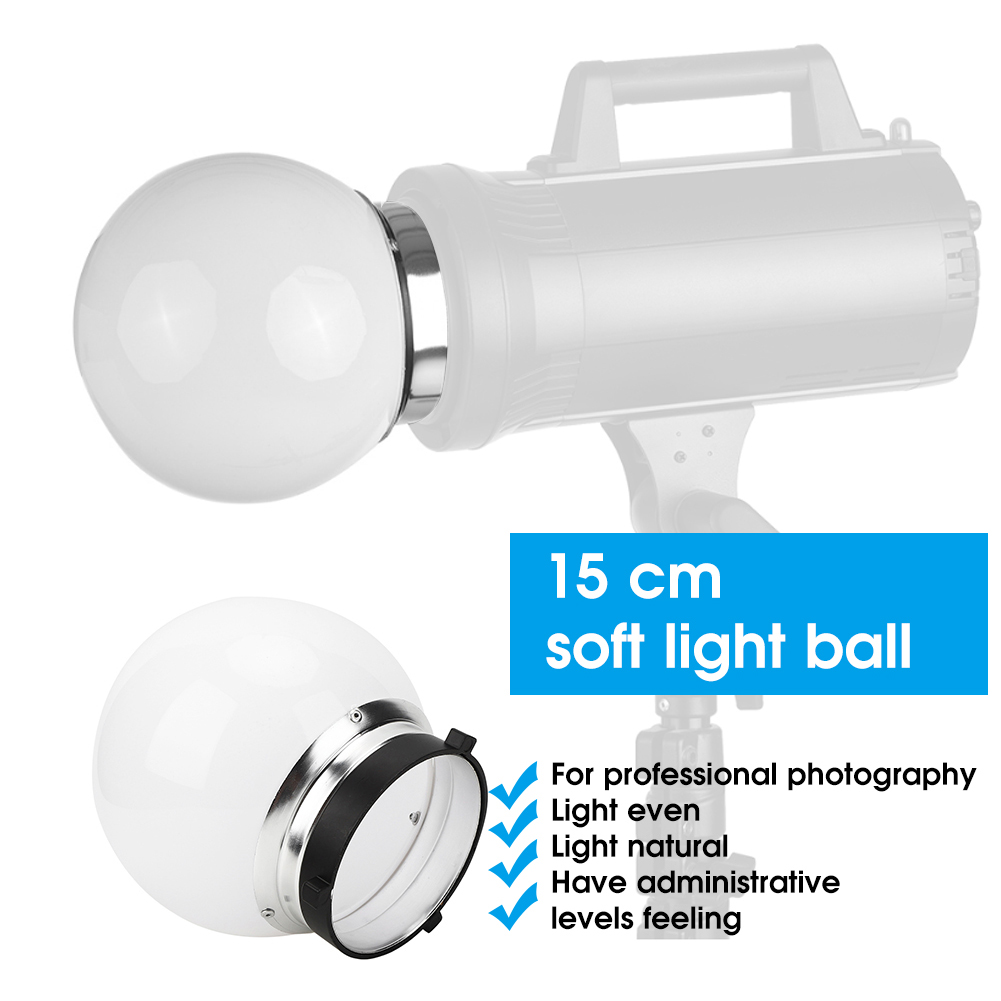 Description Picture 3 of item15cm Soft Light Diffuser Ball General Flash Lampshade for Bowens Mount Light Flash Diffuser Photograpic Studio Accessories
