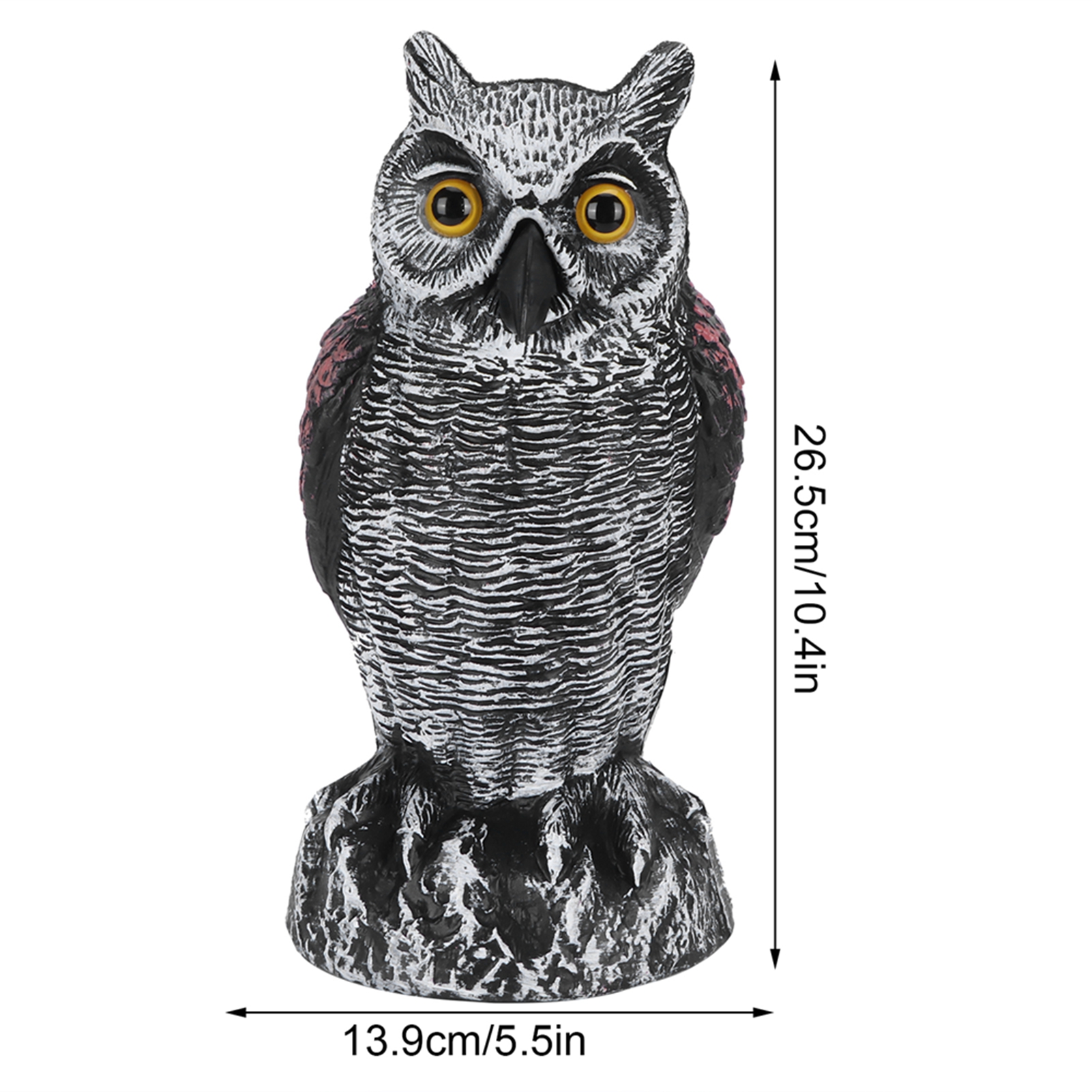 Description Picture 2 of itemSimulation Owl Statue Outdoor Garden Decoration ABS Plastic Bird Repeller Hunting Decoy Yard Decorative Statues Sculptures