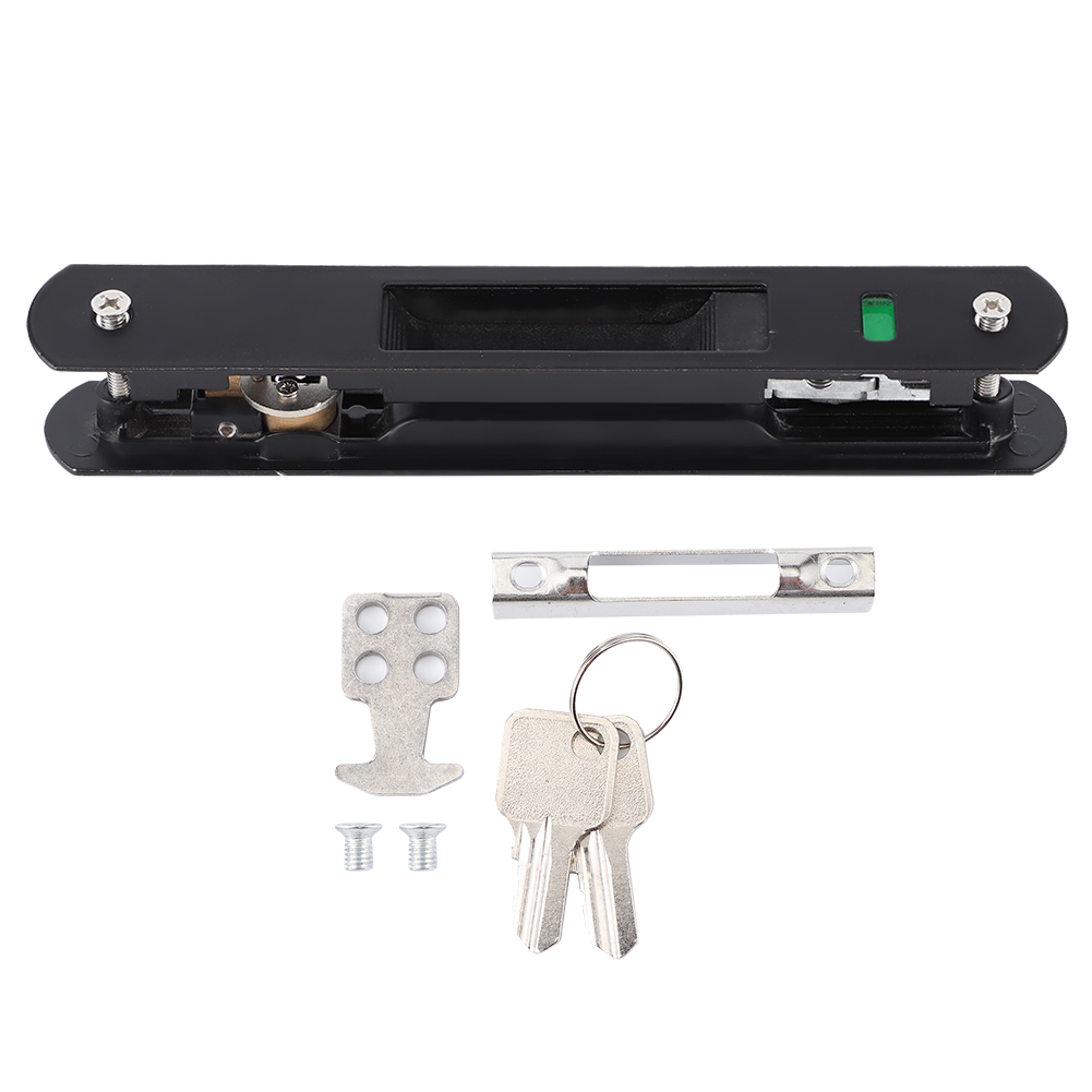 Description Picture 5 of itemSliding Door Window Hook Lock Modern Mobile Glass Door Single Double Sided Lock Catch 20x2.8cm Home Security Concealed