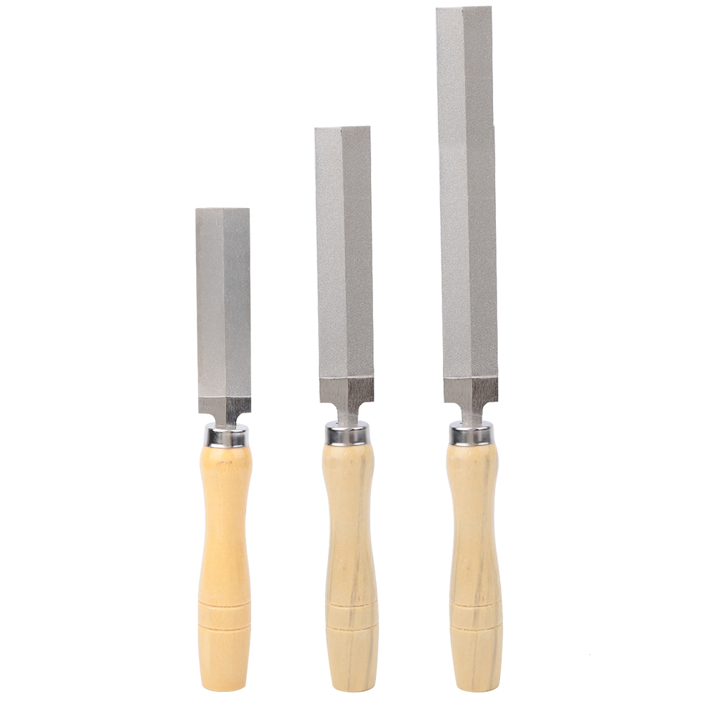 Description Picture 4 of item3/4/5 Inch Rhombic File Wooden Handle Files fit Metal Wood Carving Glass Grinding Woodworking File Garden Tool Rhombic File