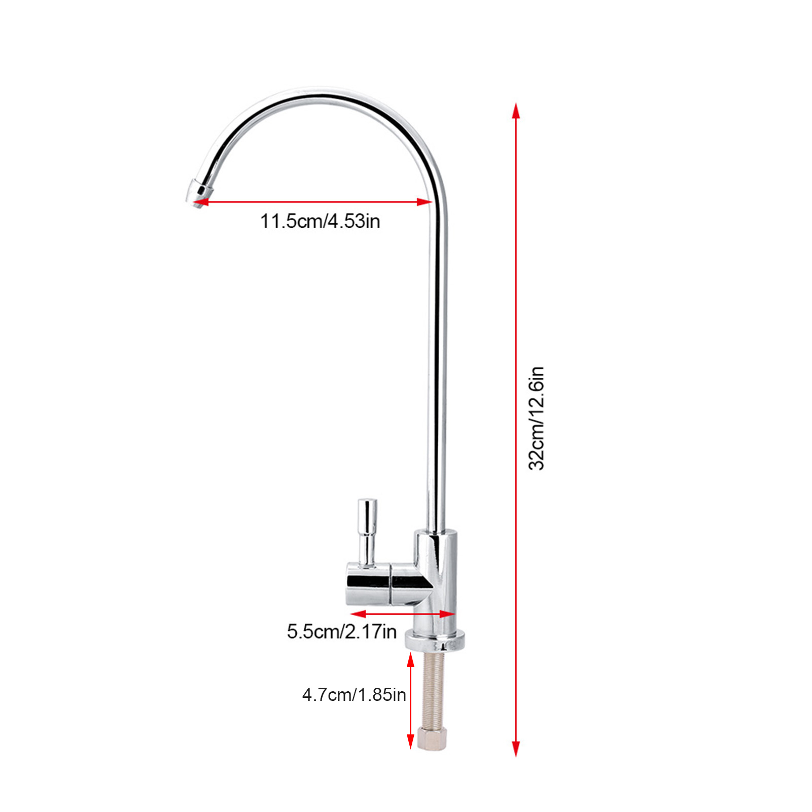 Description Picture 6 of item1/4'' Kitchen Sink Faucet Tap Chrome Reverse Osmosis RO Drinking Water Filter Zinc Alloy With Bag Of Accessories Package