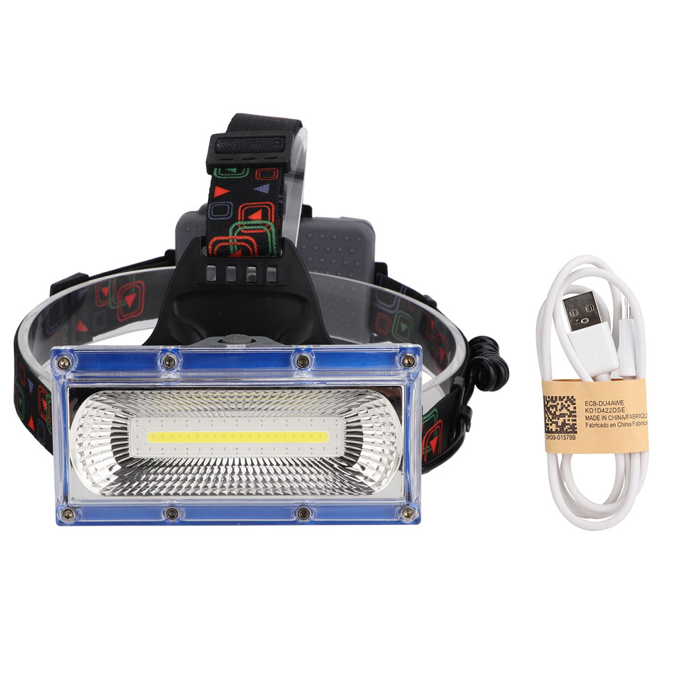 Lampe frontale COB +LED Etanche Rechargeable Par USB Très Brillante Pour Camping/Randonnée/Réparation de voiture (W608, 10W)
