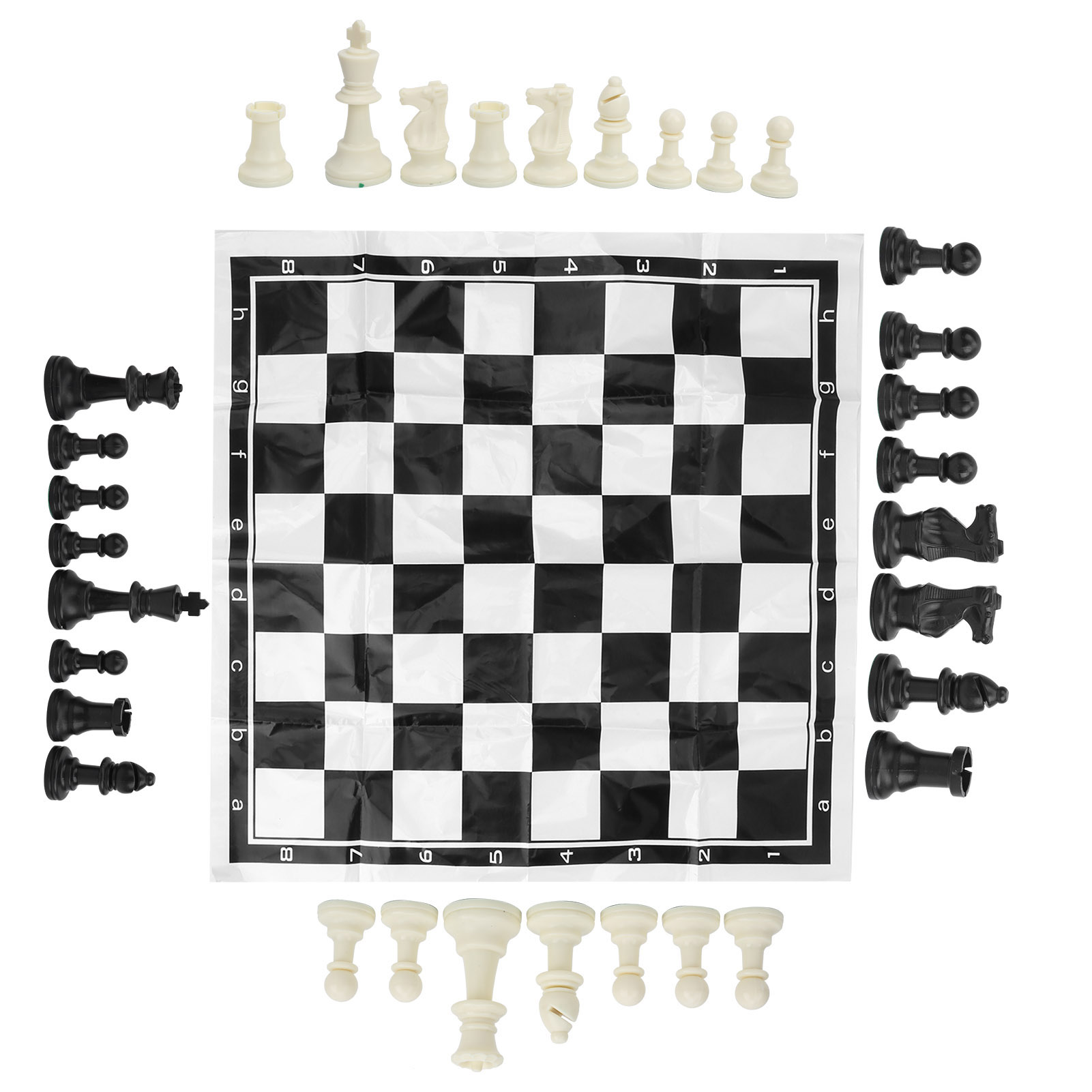 Grand jeu d'échecs Duncan, 32 pièces en biscuit de céramique