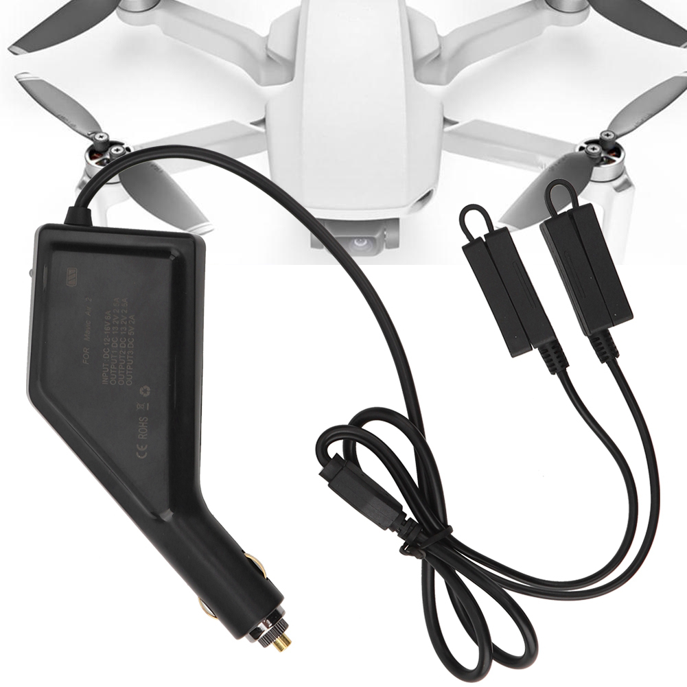 Mothiness Chargeur de Voiture USB à Double Batterie Accessoire de Pièce Amélioré Convient pour Mavic Air 2 Drone