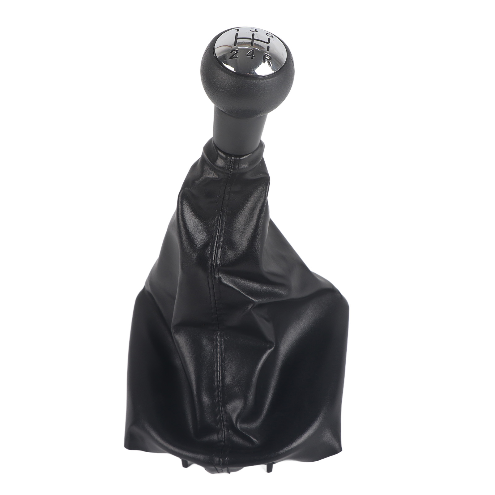 Leather Gear Shift Knob,5 Speed Gear Shift Stick Knob Dust-proof Cover Gaiter Boot Leather for Peugeot 207/307/406, Black Gear Shift