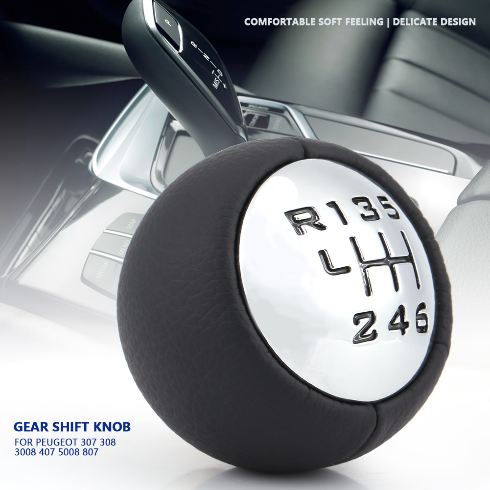 Car 6 Speed Gear Shift Lever Knob Head for Peugeot 307 308 3008 407 5008 807 Citroen C3 C4 C8