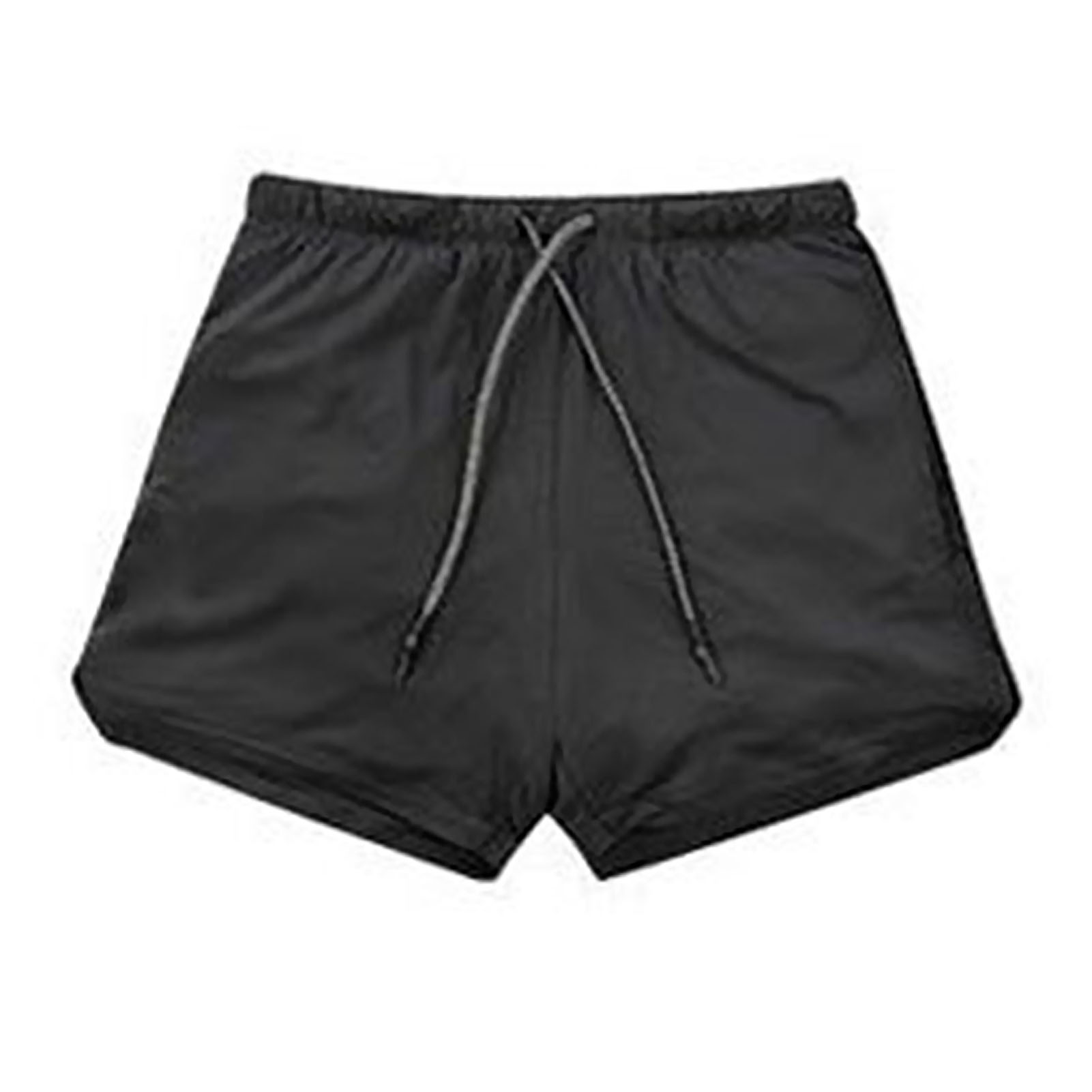 （墨西哥专卖）（无样品走流程）黑色XL 二合一休闲男士双层短裤跑步运动透气健身光板双层短裤黑色XL