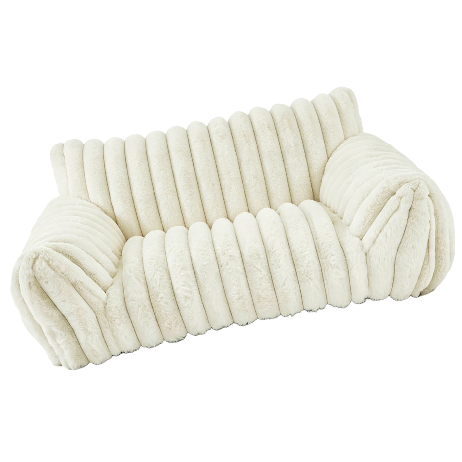 Washable Pet Sofa Bed (White, S)