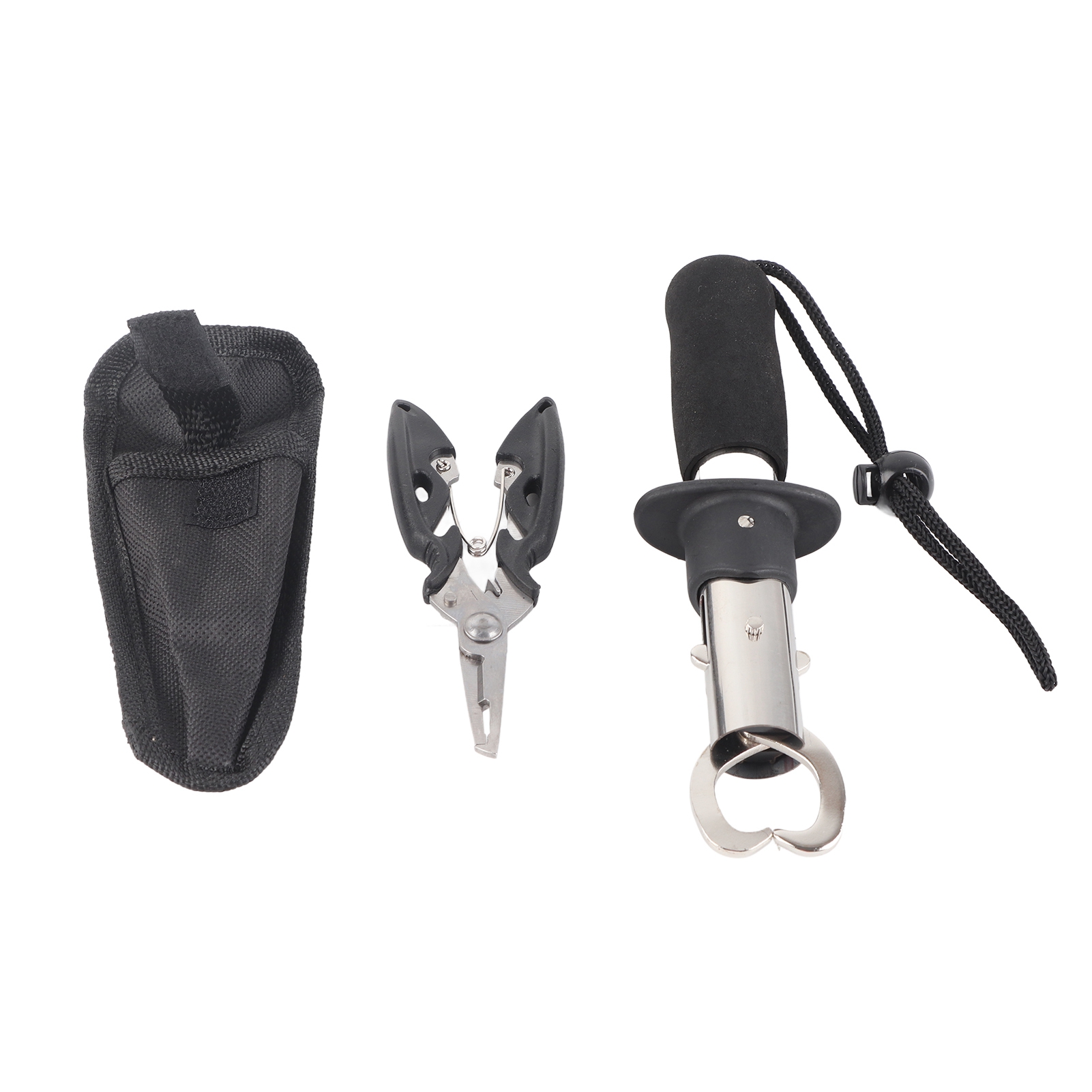 （直柄控鱼器+黑色小钳子+套）不锈钢抓鱼器直柄控鱼器小号路亚钳套装组合（无样品走流程）（墨西哥专卖）