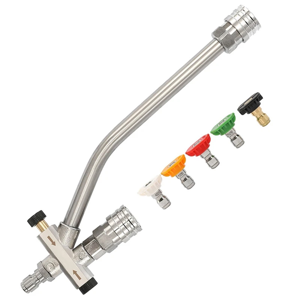 [通拓商品]高压泡沫壶喷嘴连接器 泡沫壶双用调节开关1/4快速接头二合一开关+5个高压清洗机喷嘴