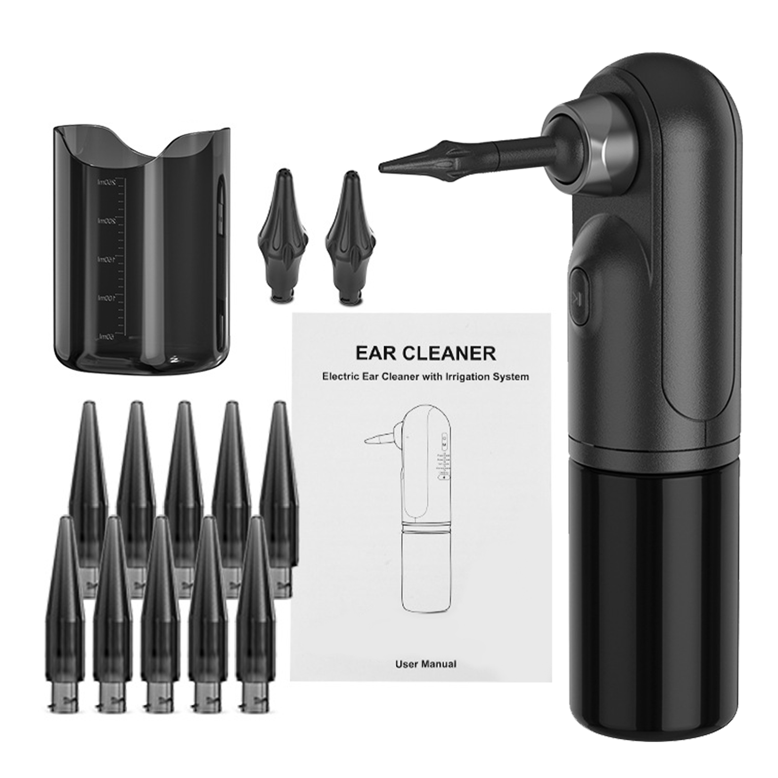 [通拓商品]电动洗耳器电动洗耳器 耳朵耳垢清洁器洁耳套装便携式洗耳器 黑色