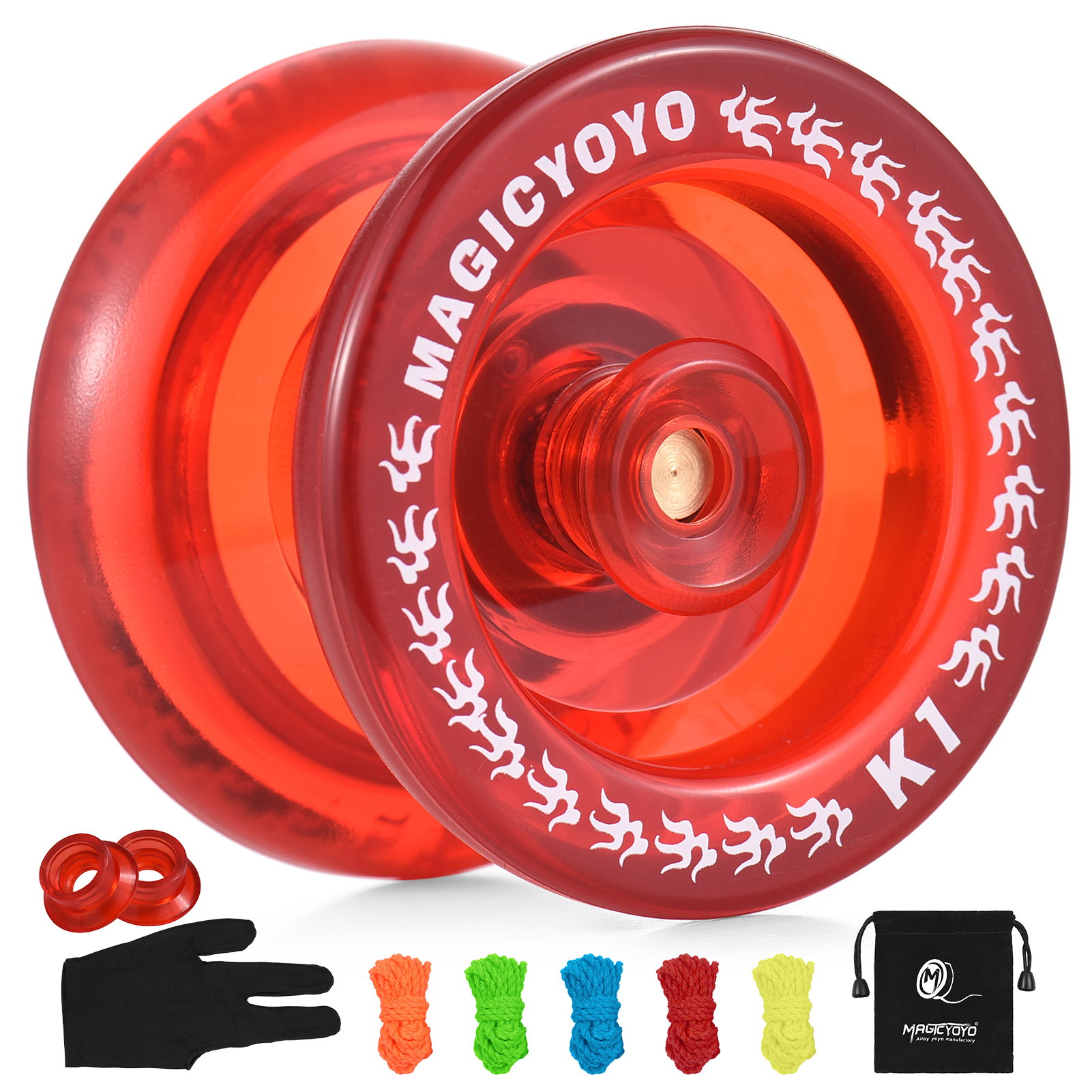 [通拓商品]MAGICYOYO 无响应K1塑料YOYO球（5绳+手套+绒布袋）绿色【夜光】