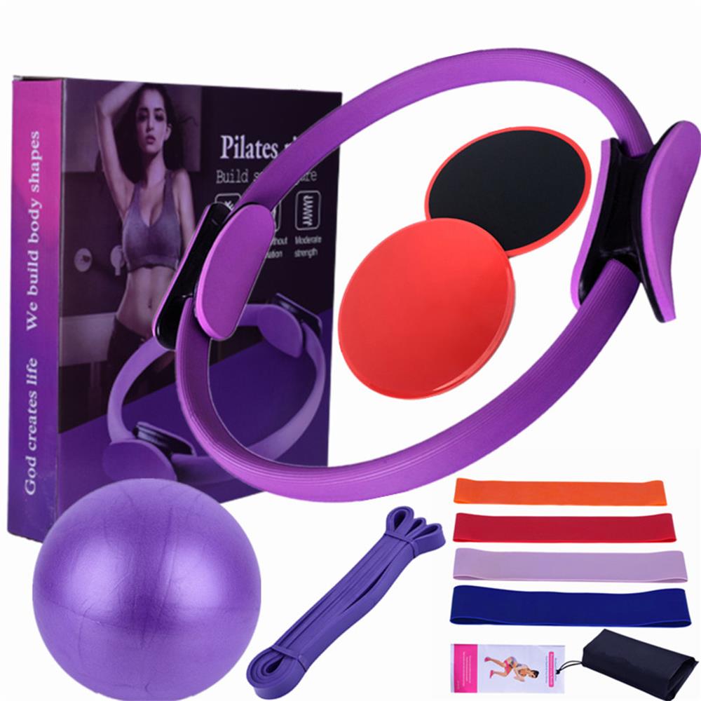 [通拓商品]瑜伽普拉提圈瑜伽球乳胶2080阻力带乳胶弹力圈滑行盘盒装 蓝色