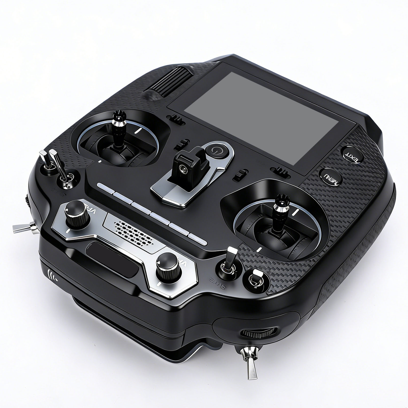 富斯ANT协议16通道FS-ST16遥控器+FS-SR8 8通道接收机 mode2左手油门模式 右手摇杆可回中套装(遥控器不带电池发货） 黑色 黑色