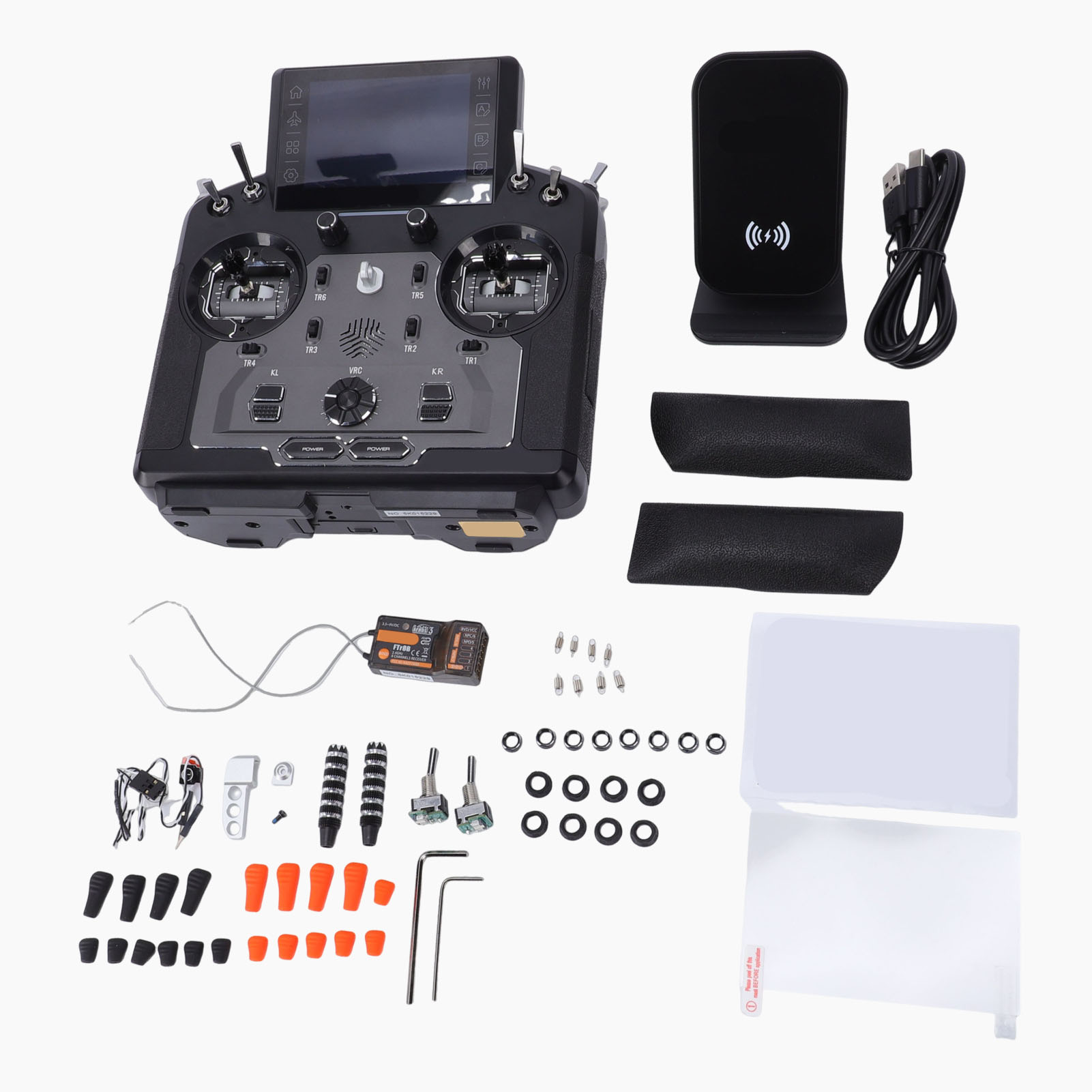 富斯新品Paladin PL18 Ultra 遥控器+FTR8B接收机套装(遥控器带内置电池发货）超重 黑色