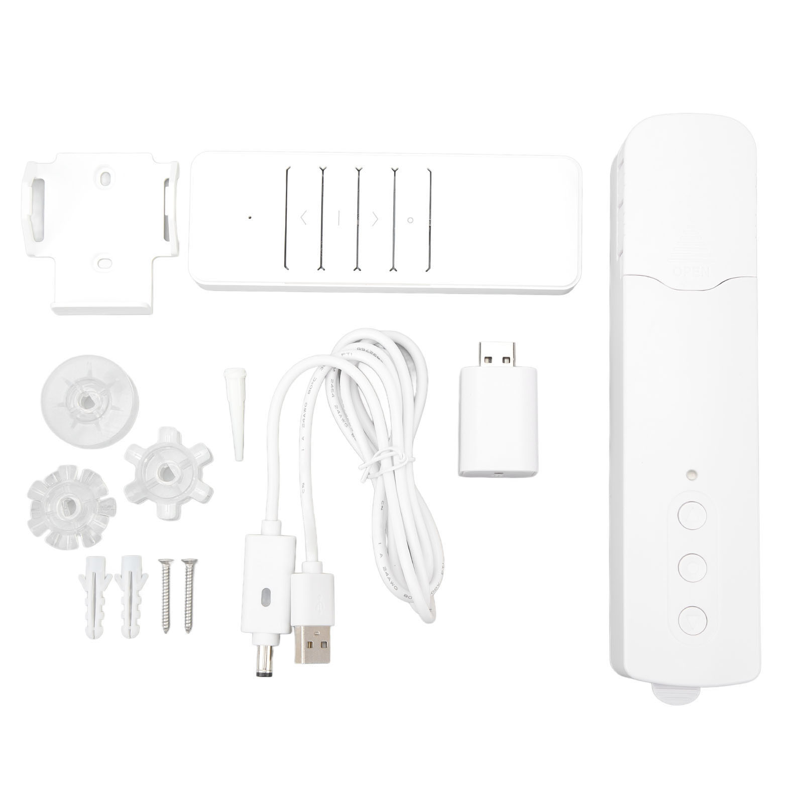 （与10102300435捆绑销售）（TM616EGB wifi充电款）智能电动窗帘 WiFi可充电百叶帘电机 语音控制器带遥控器 兼容Alexa/Google Home/涂鸦智能生活App（遥控器不带电池发货）（电机带内置电池发货）