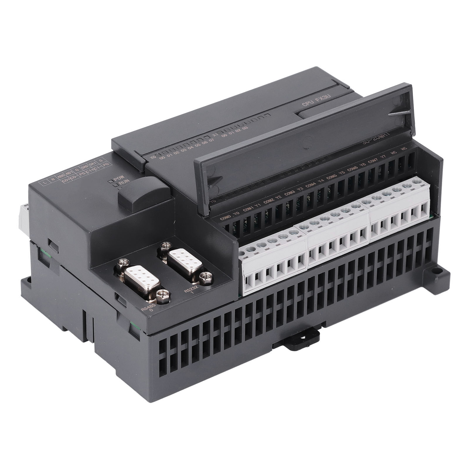DC24V PLC工控板FX3U-20MR 继电器输出 2路PT100测温 12进8出 2路60K高速计数 带232、485端口、时钟