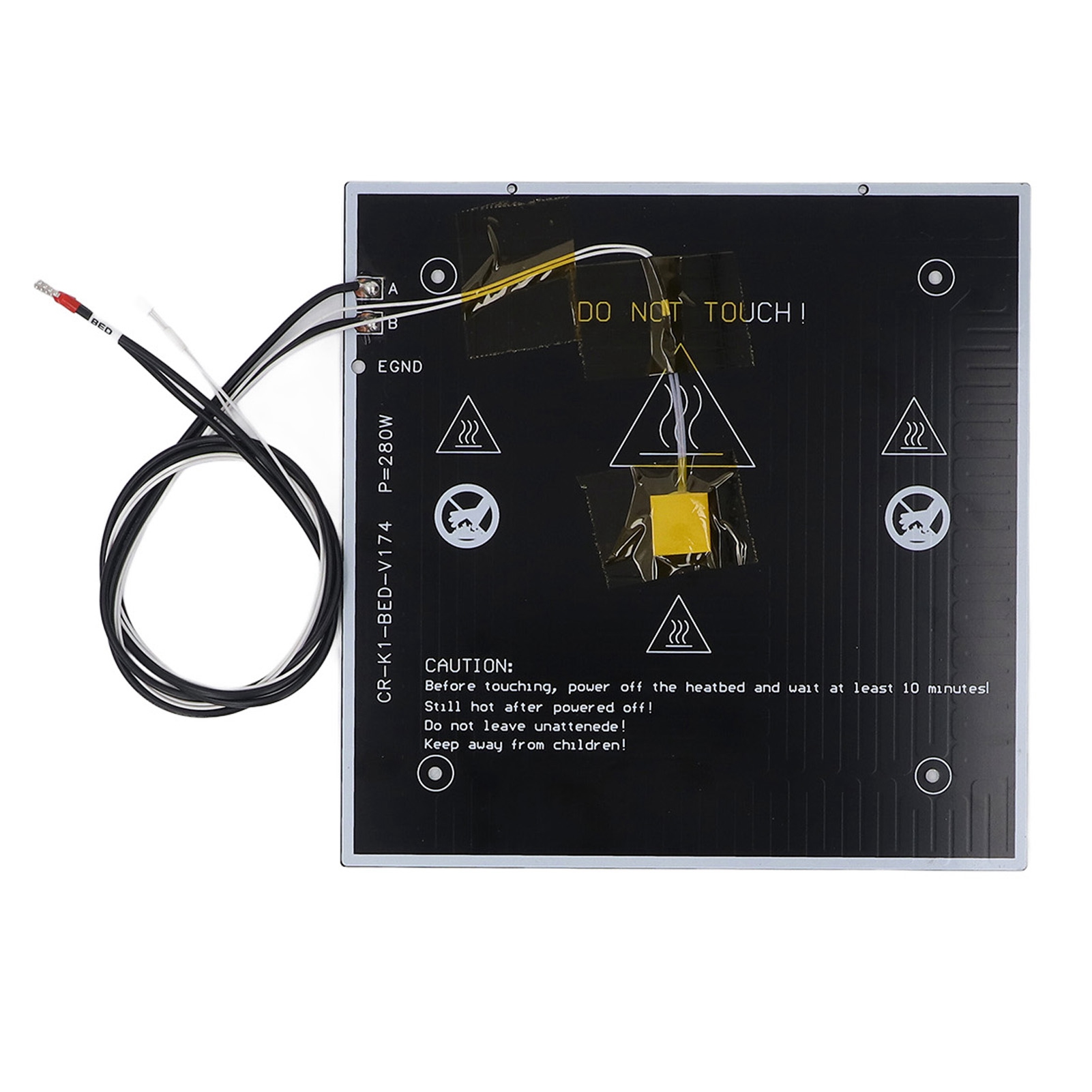 3D打印机配件 热床平台套件24V 280W高功率铝基板加热平台(不含磁性底座)235*235*3mm 适用于CREALITY K1/K1C型号
