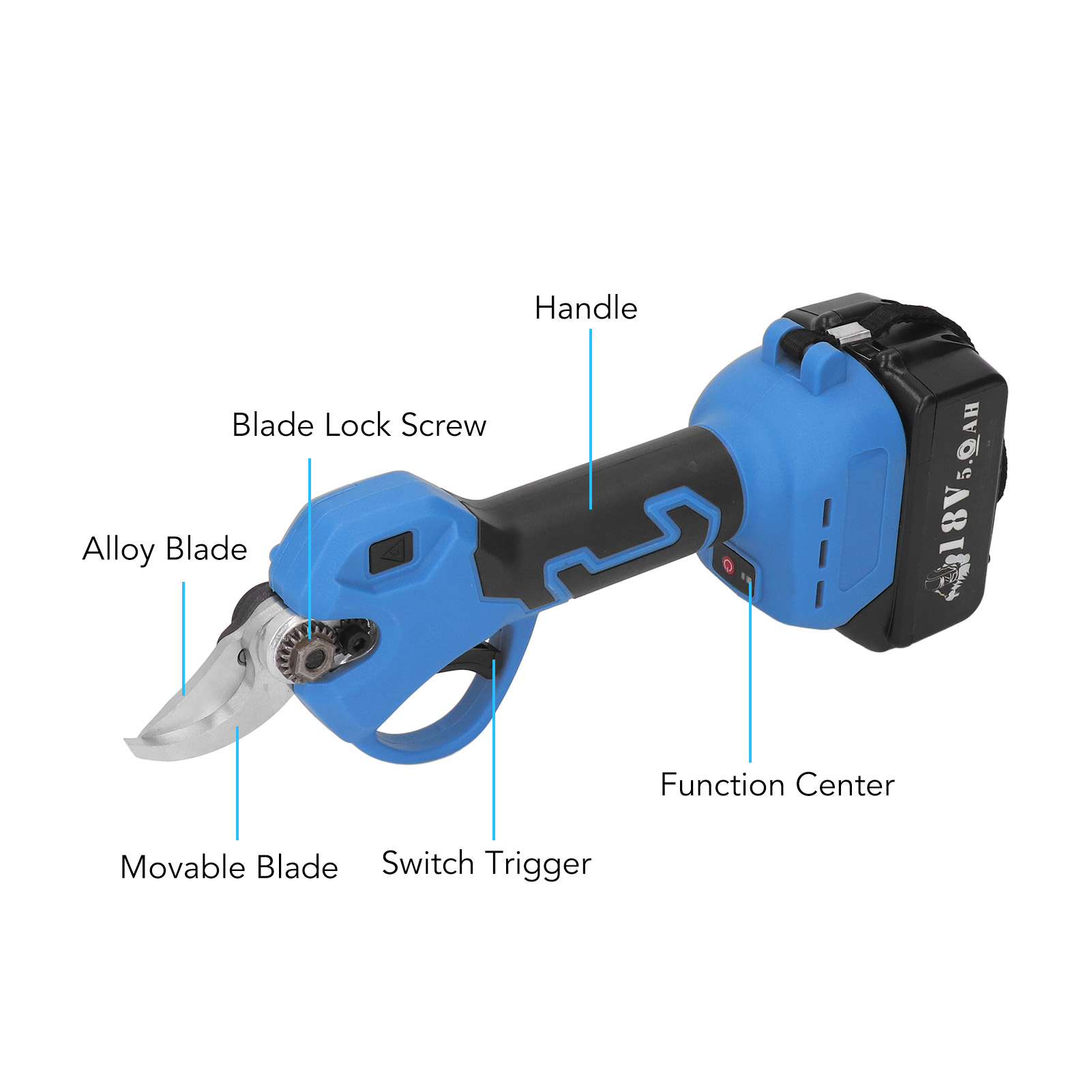 Coupe-branches Sans Fil Milwaukee M18 Compatible - 2 Vitesses, Affichage Numérique, Coupe Jusqu'à 30 Mm - Lame De Rechange Incluse - 8