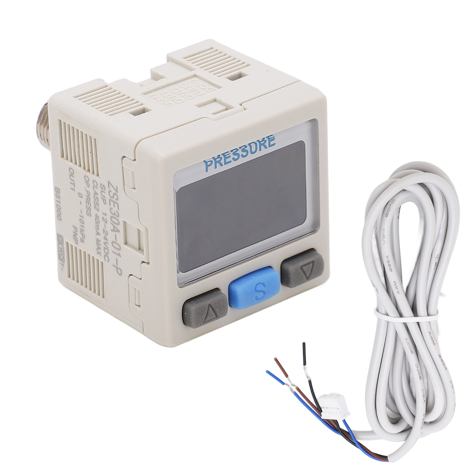 ZSE30A-01-P-L数显压力表 精密数显压力开关 负压真空气动传感器 负压减压阀压力表 0~-101kPa（12~24VDC）