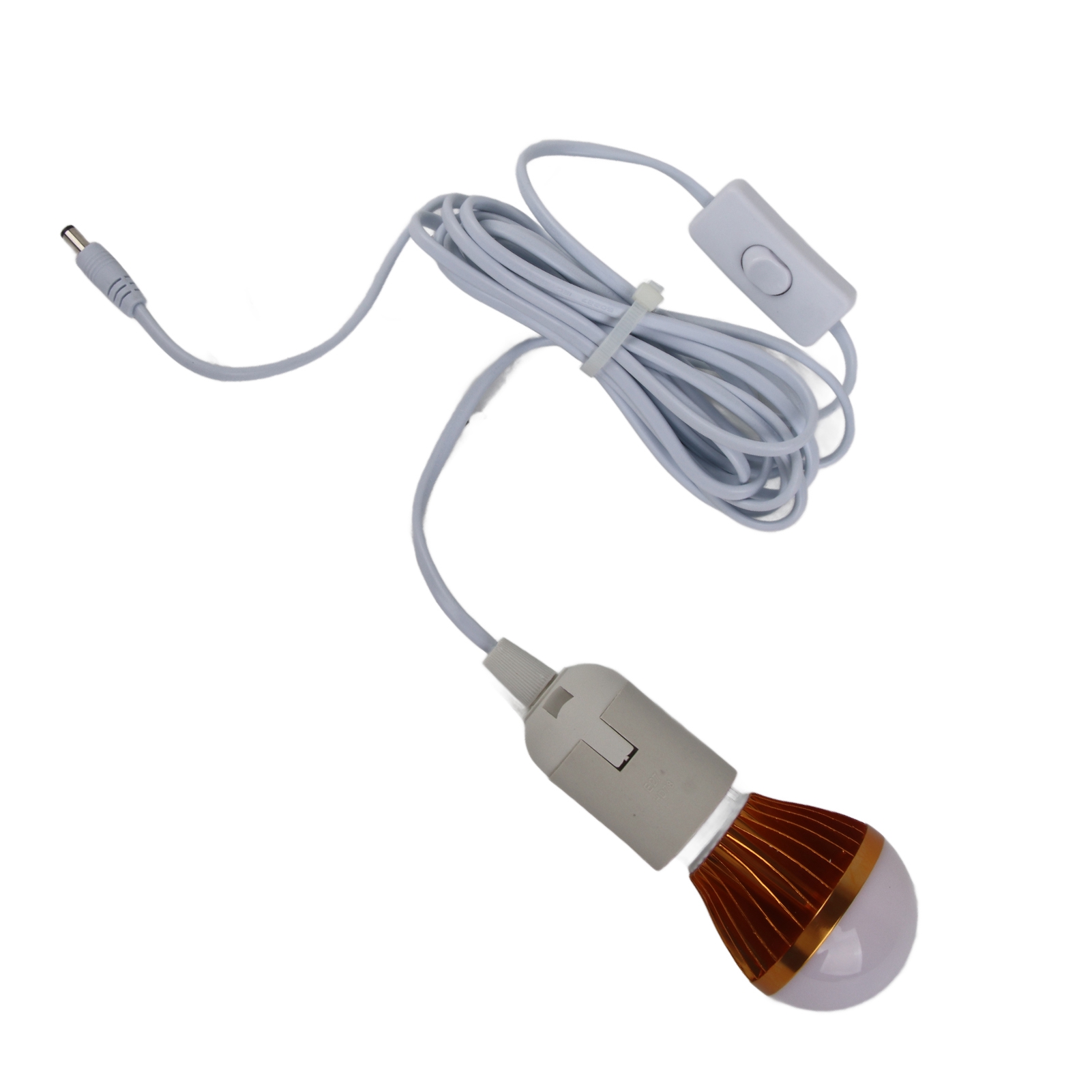 带3米 DC线12V 5W灯泡E27螺旋球泡灯可配套太阳能控制器小系统灯泡