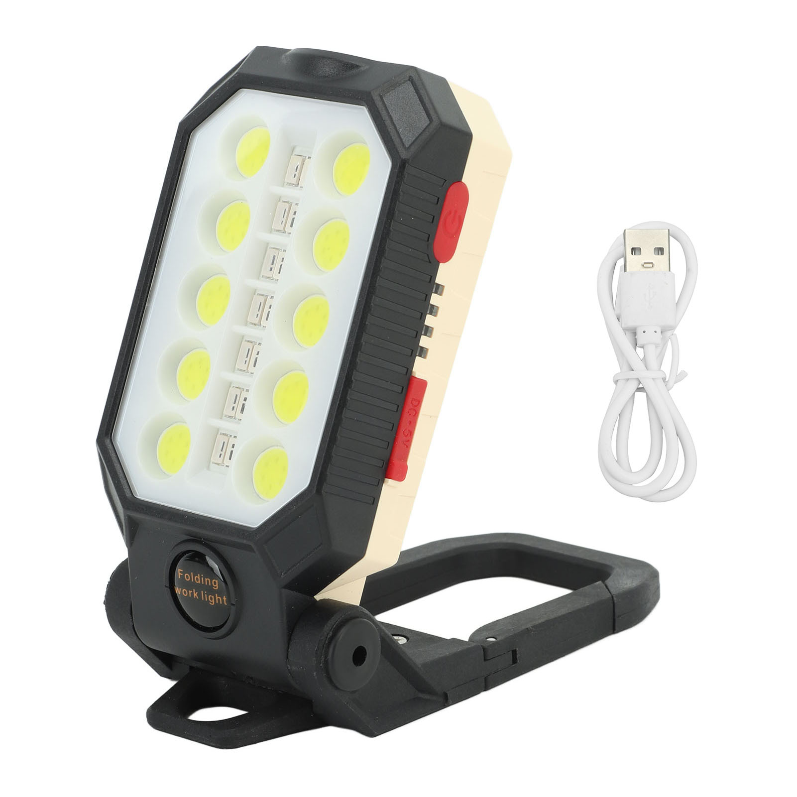 W599A 十孔COB工作灯 USB充电 LED带磁铁 挂钩 电量显示 IP66应急手电检修灯（带内置电池发货）