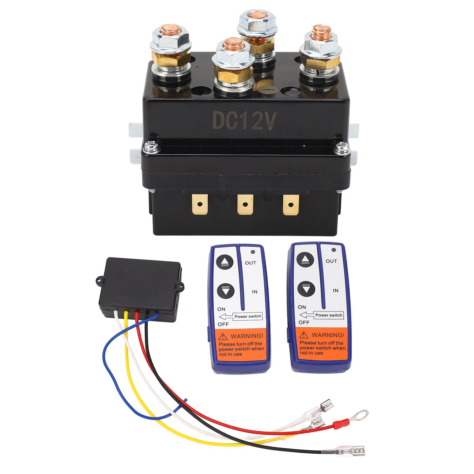 12V 500A汽车车绞盘继电器套装带遥控器控制器继电器套装（遥控器不带电池发货）