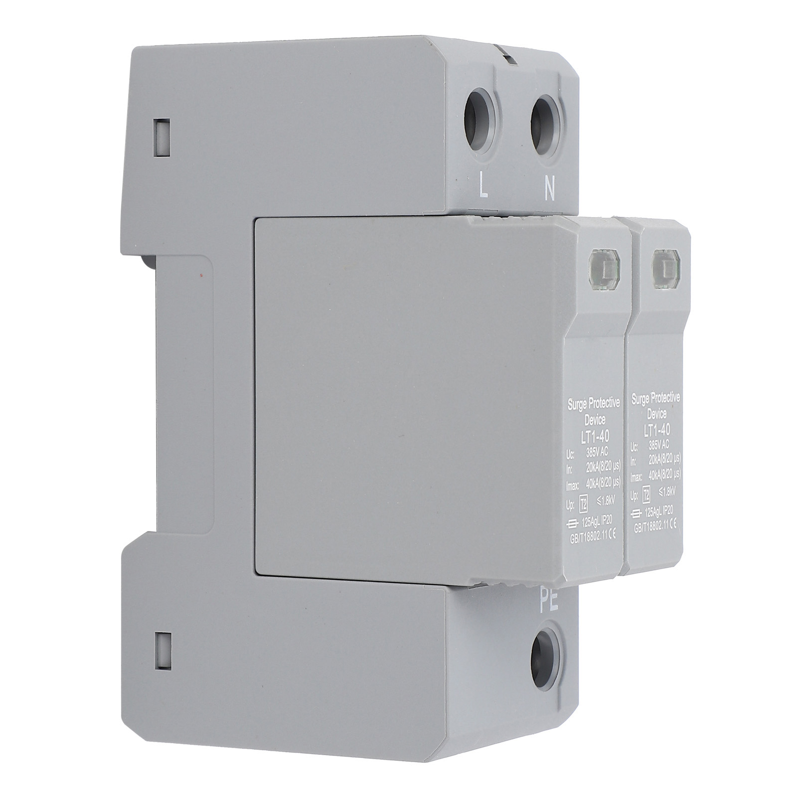 LT1-40 交流浪涌保护器 2P/40KA低压防雷器 AC385V