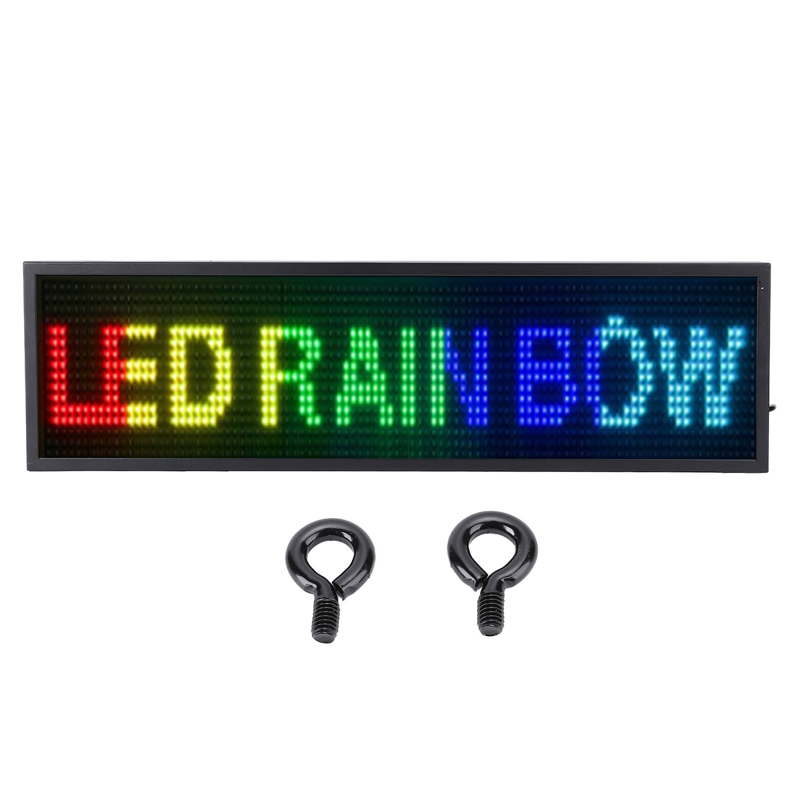 26英寸X14英寸全彩led显示屏IP64防水滚动led可编辑广告屏适用于理发店、外卖店、咖啡厅、健身房、餐厅等美规110-240V