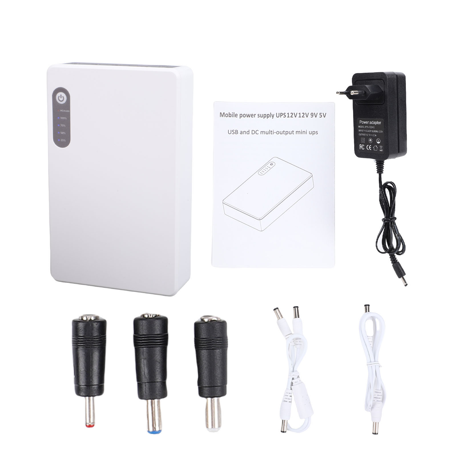 Mini UPS 8800mAh大容量续航不间断电源 输出电压5V/9V/12V 路由器续航备用电源 欧规AC110-240V 欧规