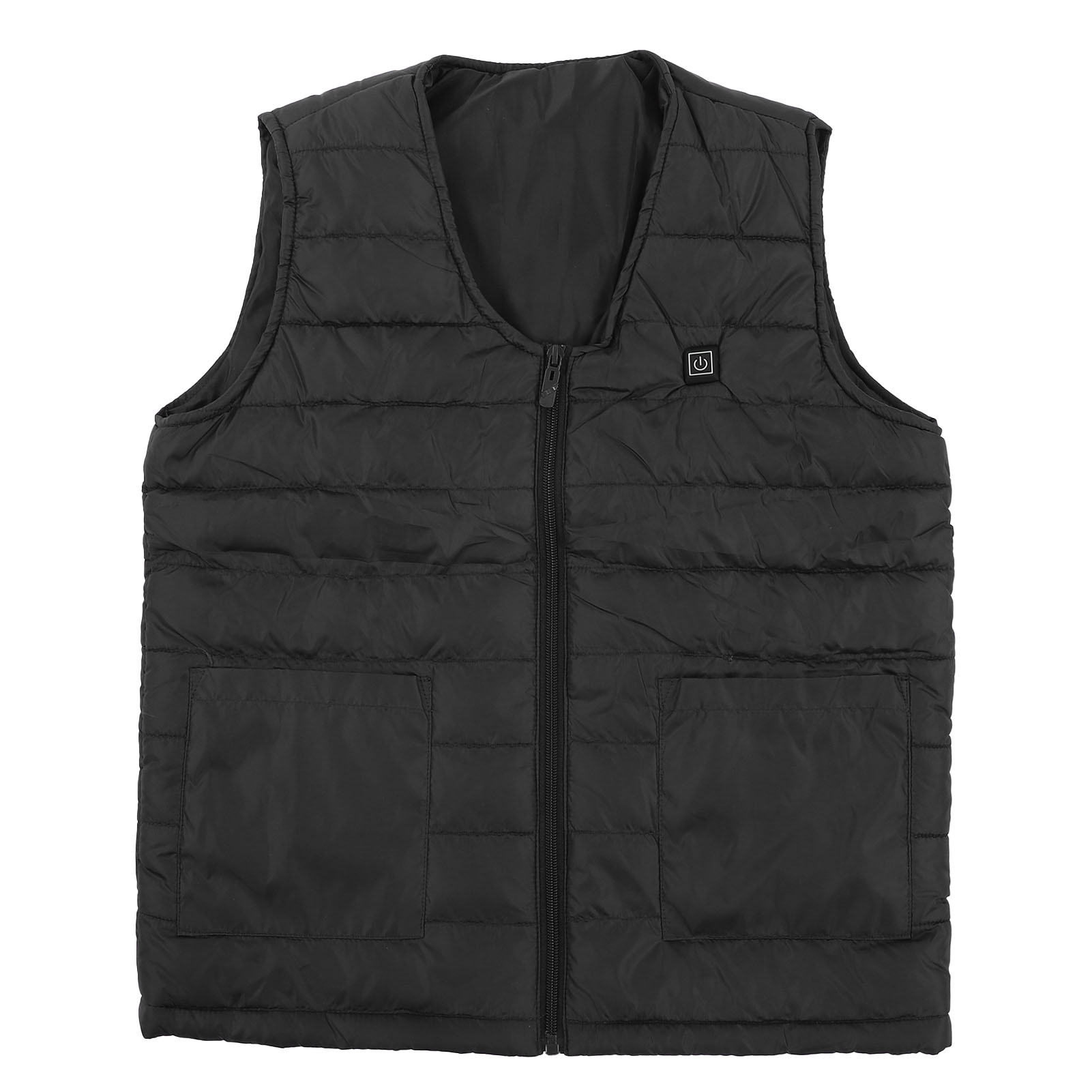 十区新款男士充电发热马甲V领 USB智能恒温保暖加热背心宝蓝7XL