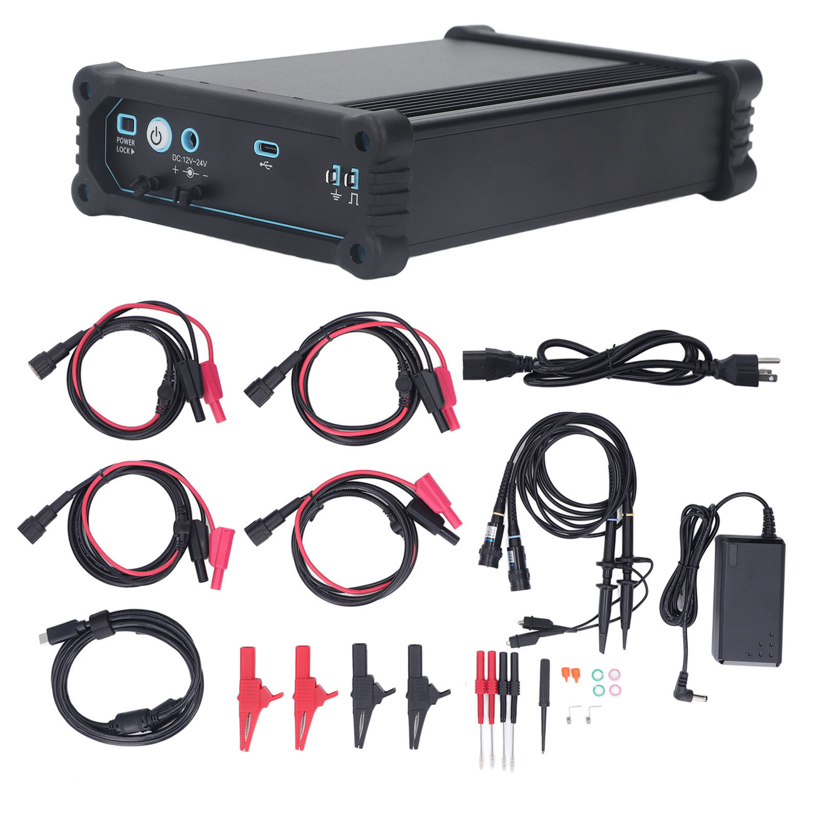 Micsig VATO2004便携式汽车示波器 4通道USB示波器 200MHz带宽 1GSa/s采样率  50Mpts深度存储器 4CH 通道 100-240V（超重）欧规