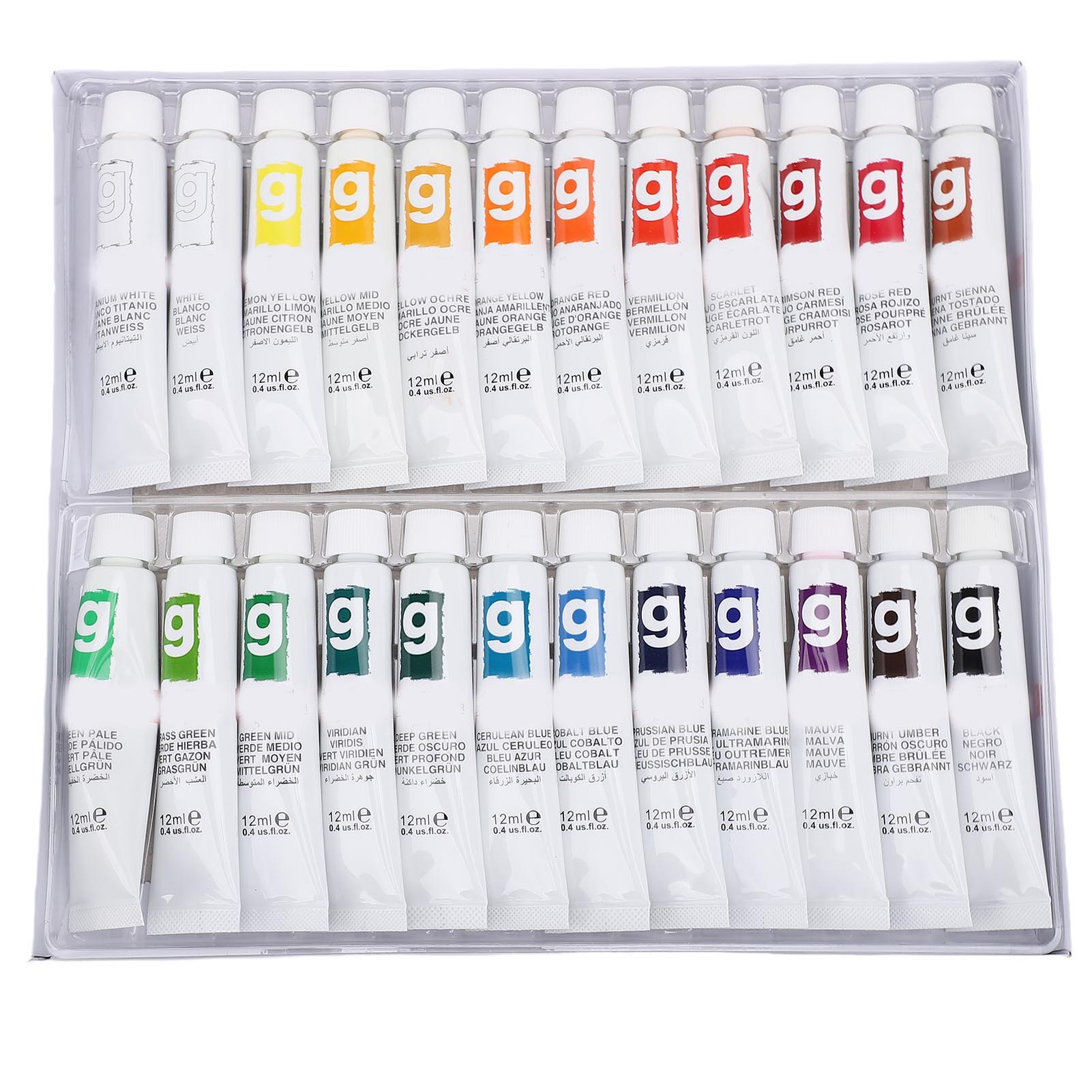 水粉颜料套装 12ml 液体颜料管无毒水粉绘画用品适合成人、初学者、学生 12色