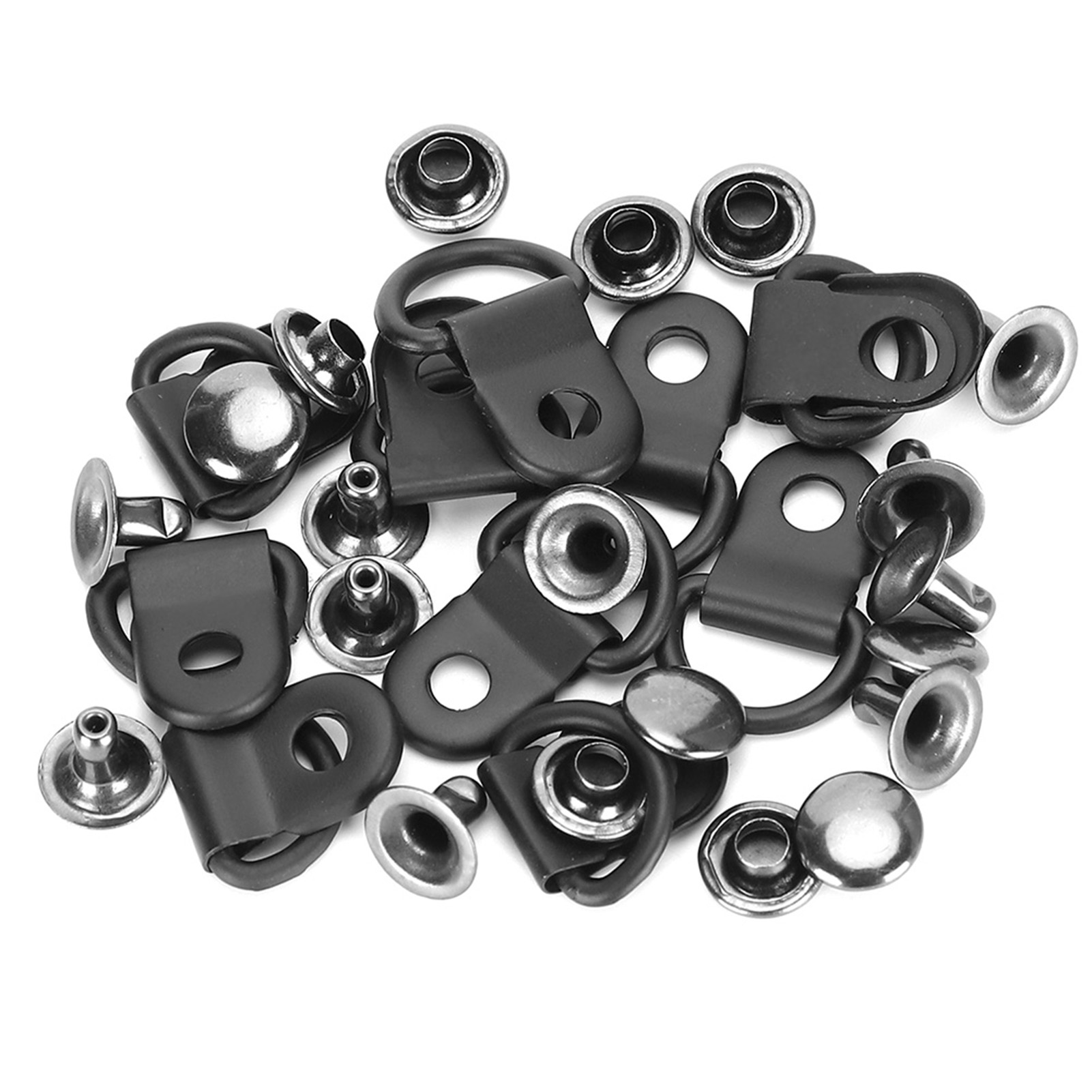 100套 鞋带扣包包D环扣鞋眼扣 哑黑色9*14mm