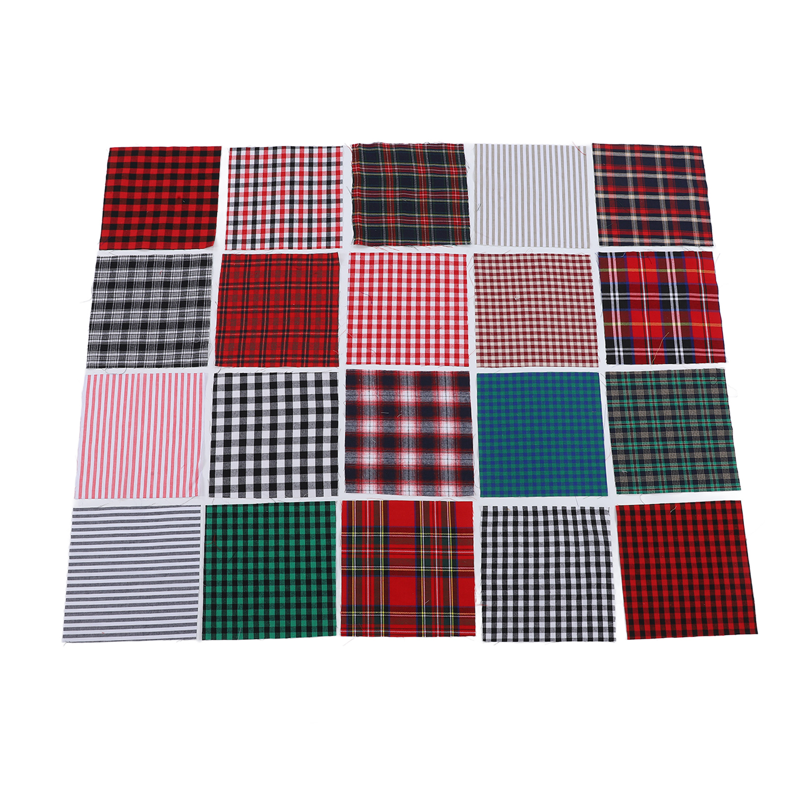 20片织布格子条纹面料 手工diy布料 25*25cm
