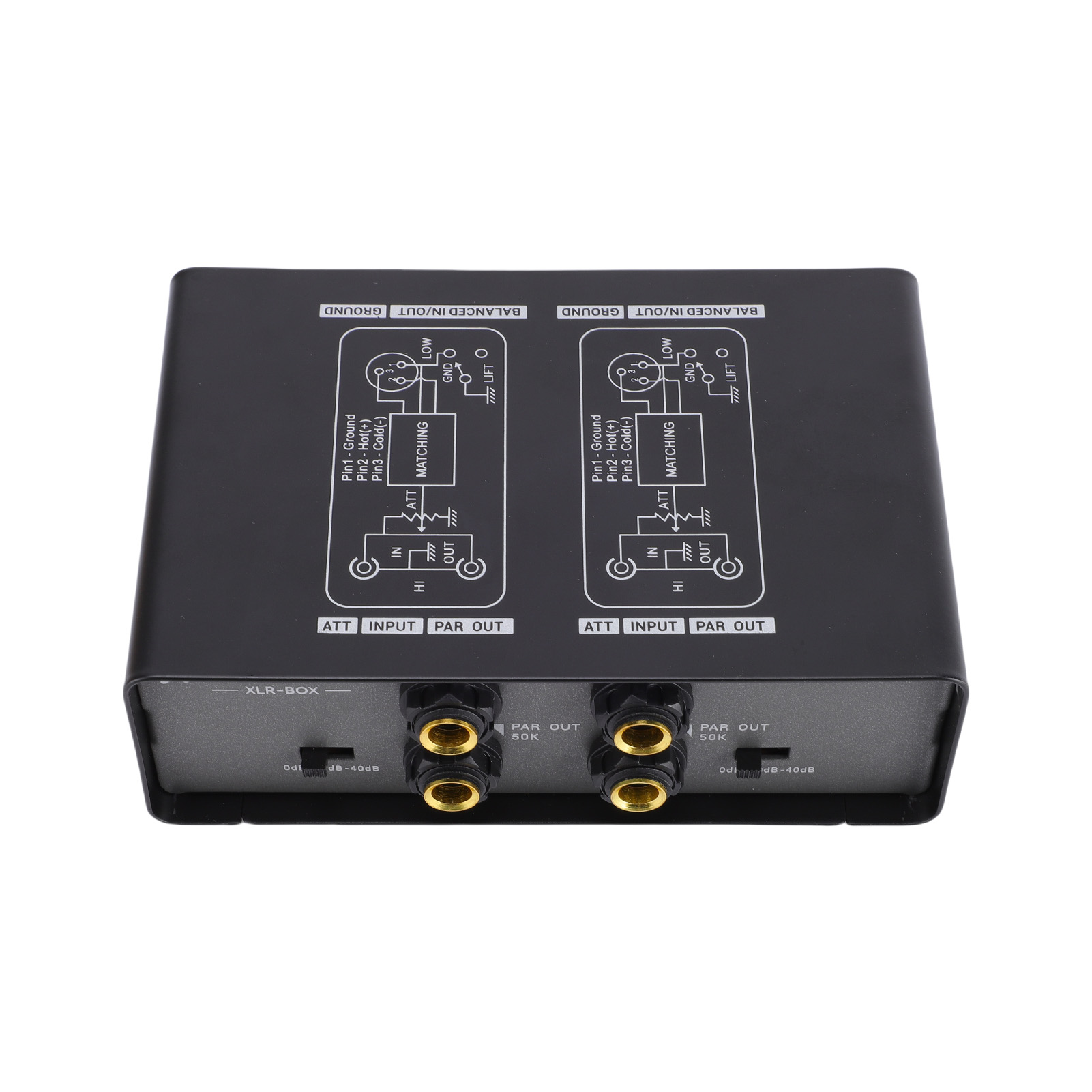 音频隔离器 独立双通道 三速增益调节 音频接口 接地隔离开关 消除电源嗡嗡声和电流噪音