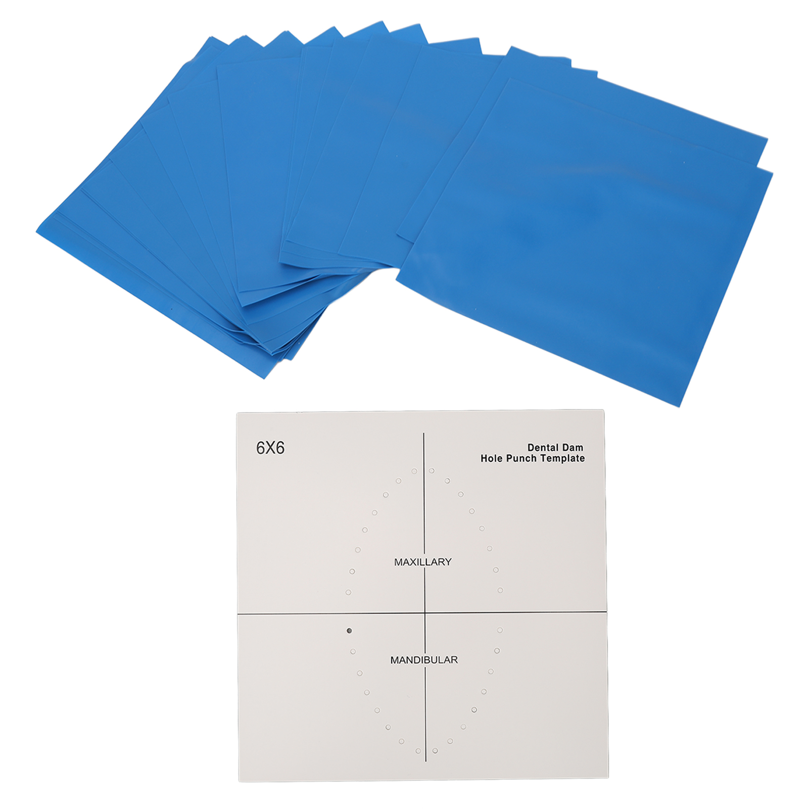 蓝色橡皮障布 0.18mm厚度橡皮障布 口腔橡皮障布橡皮樟工具橡皮章布通用(一盒36片装)