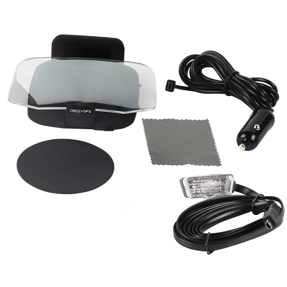 SALALIS Moniteur de Voiture LCD C1 OBD2 + GPS LED OBD HUD Tête Haute Affichage Indicateur de Vitesse Système de Diagnostic 