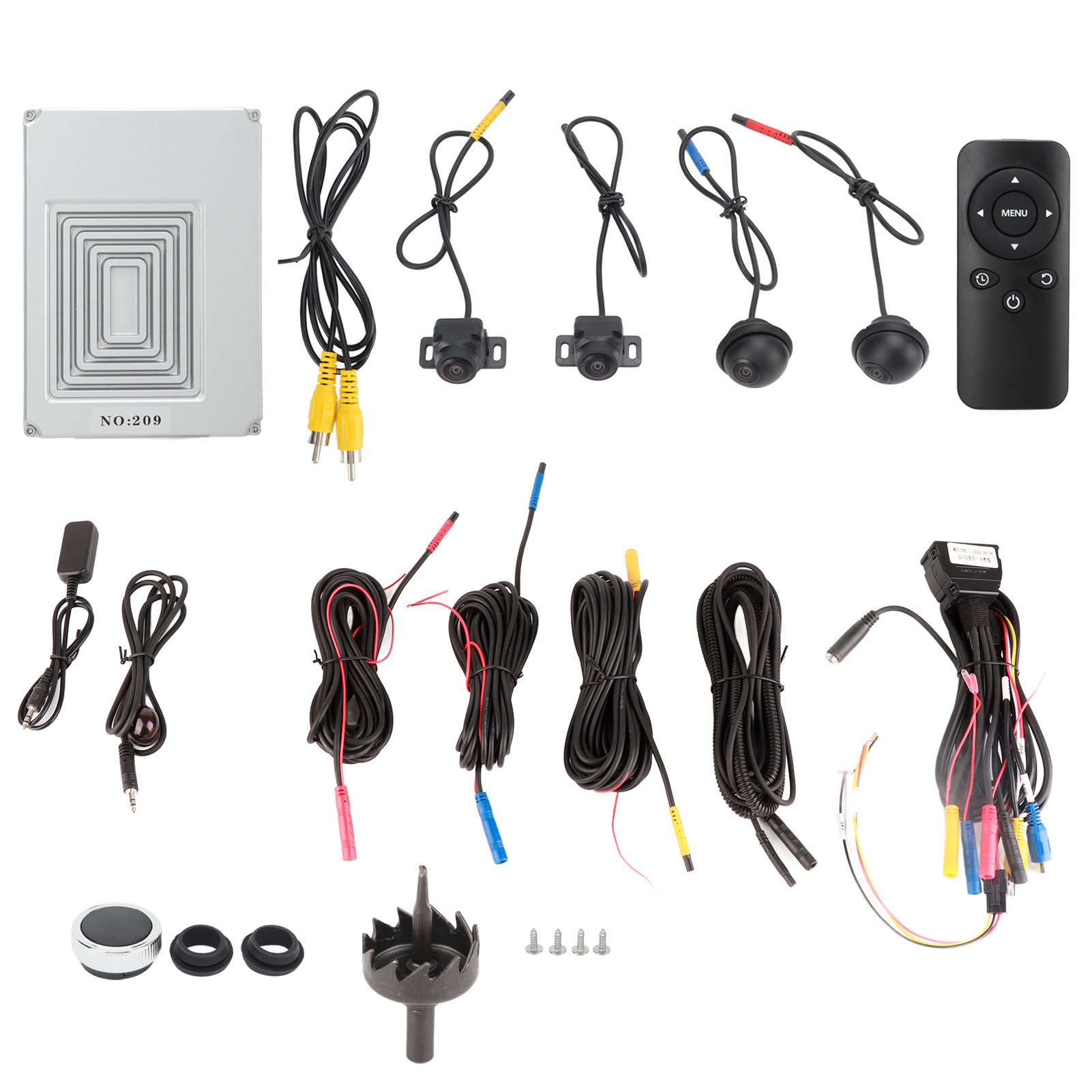 汽车电子 360&deg;环绕摄像系统 AHD/HDMI/VGA输出型号通用（旋钮控制器、遥控带内置电池发货）（不带轨迹）