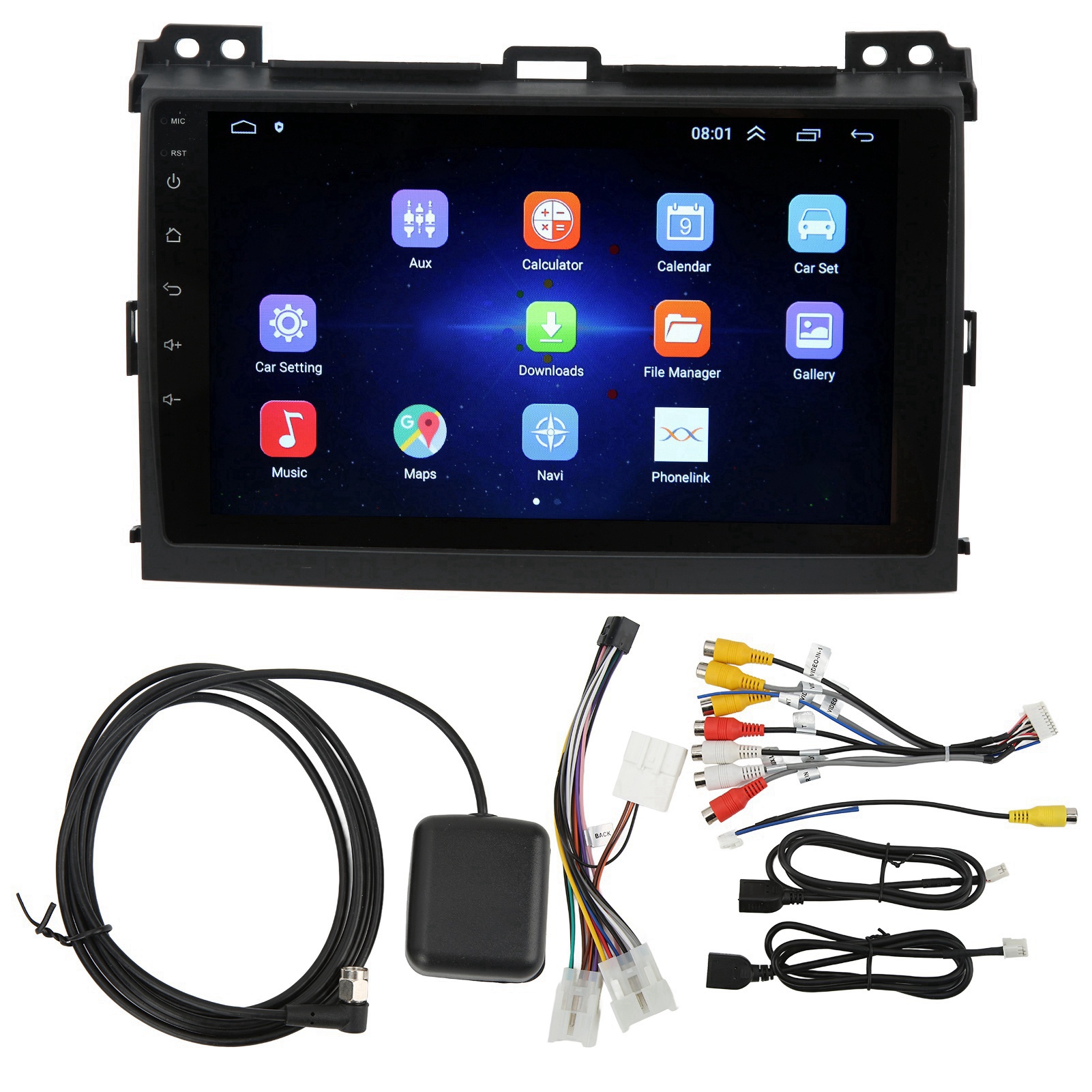 汽车改装 安卓 WIFI 全触摸车载导航仪 适用于 Toyota Land Cruiser Prado 120 LC120 2004-2009（2+32G）（背面外观随机）