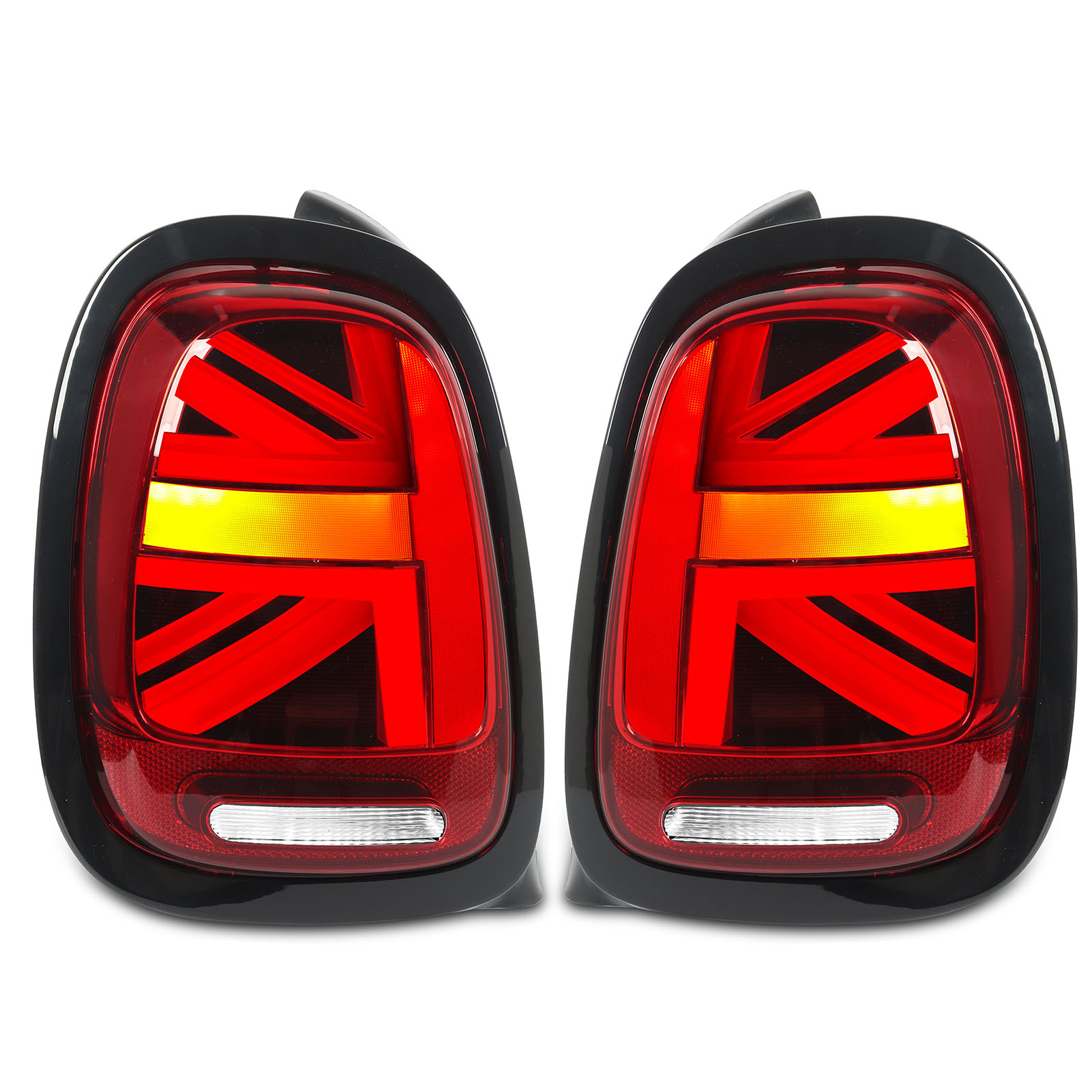 汽车改装 14-24 MINI Cooper F56 米字旗LED尾灯总成左右一对 亮黑框 黑白