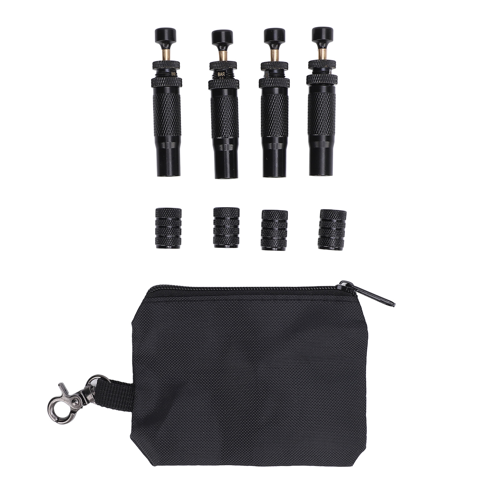 可调式自动停止轮胎放气阀套件（10-30PSI）4件套4x4越野车旋入式轮胎放气工具（带4个气门盖） 适用于越野4x4