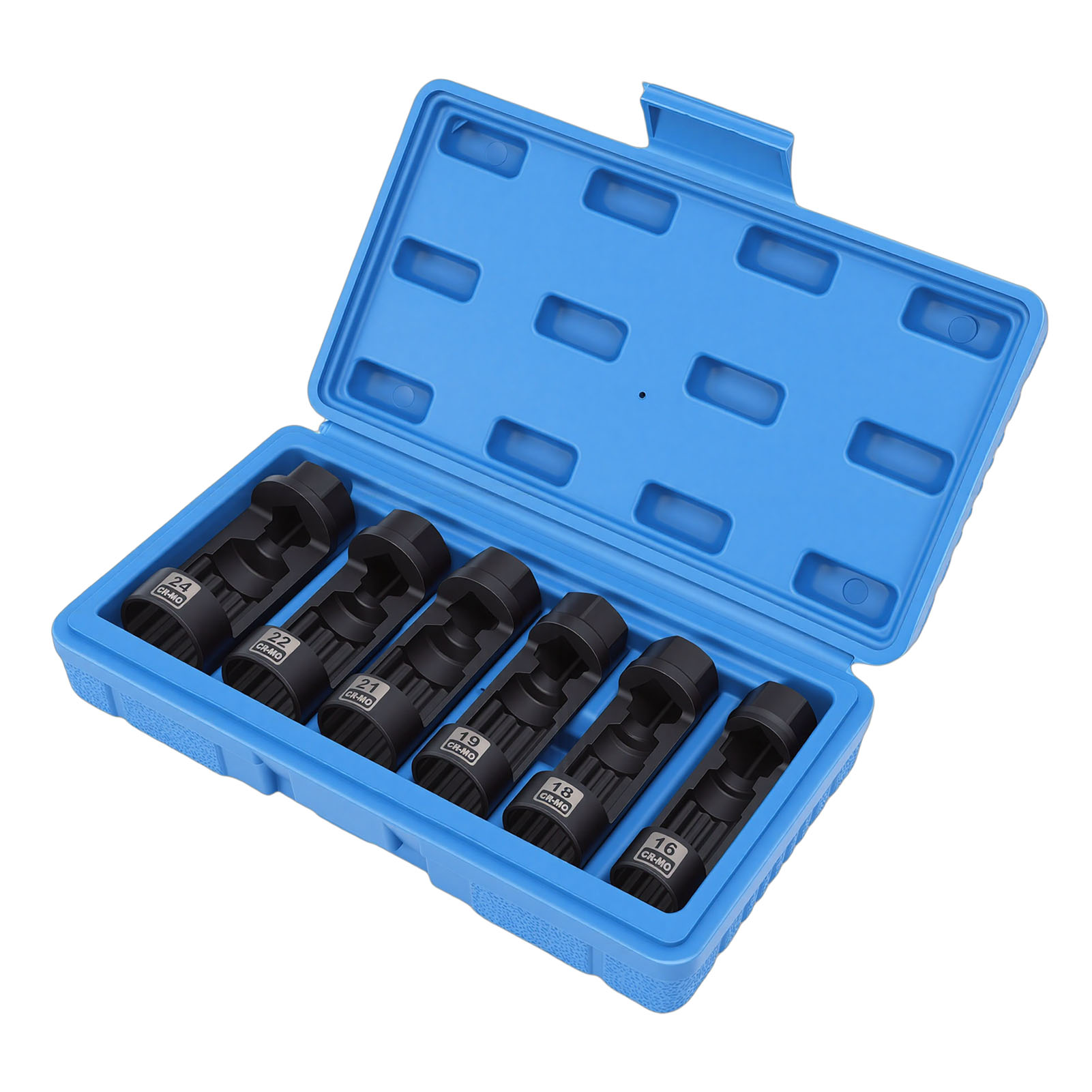 6件套 悬架支柱螺母套筒套件 16MM 18MM 19MM 21MM 22MM 24MM 减震器支柱螺母拆卸工具