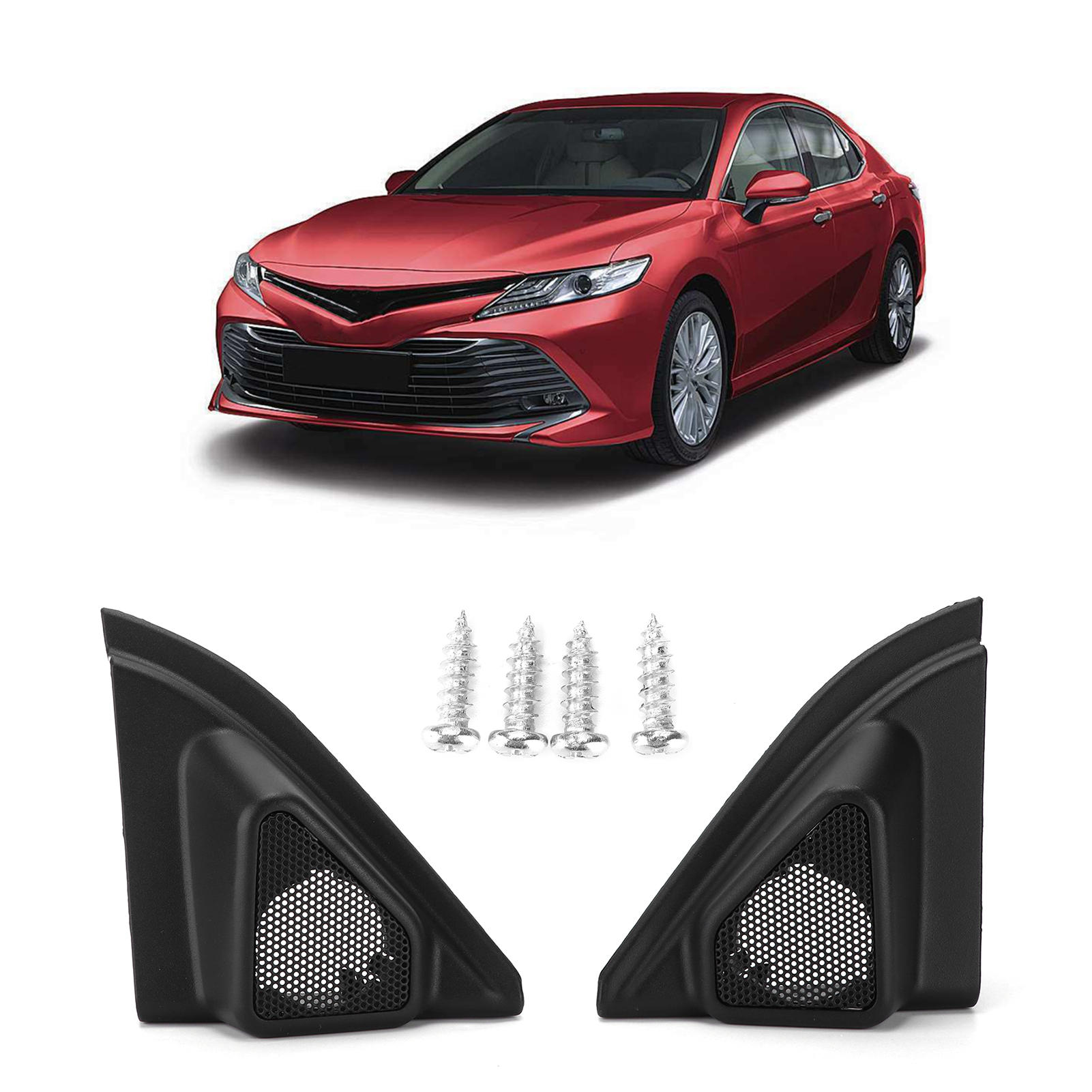 2pcs Car Door Tweeter Speaker Cover Trim Loudspeaker Decor Replacement